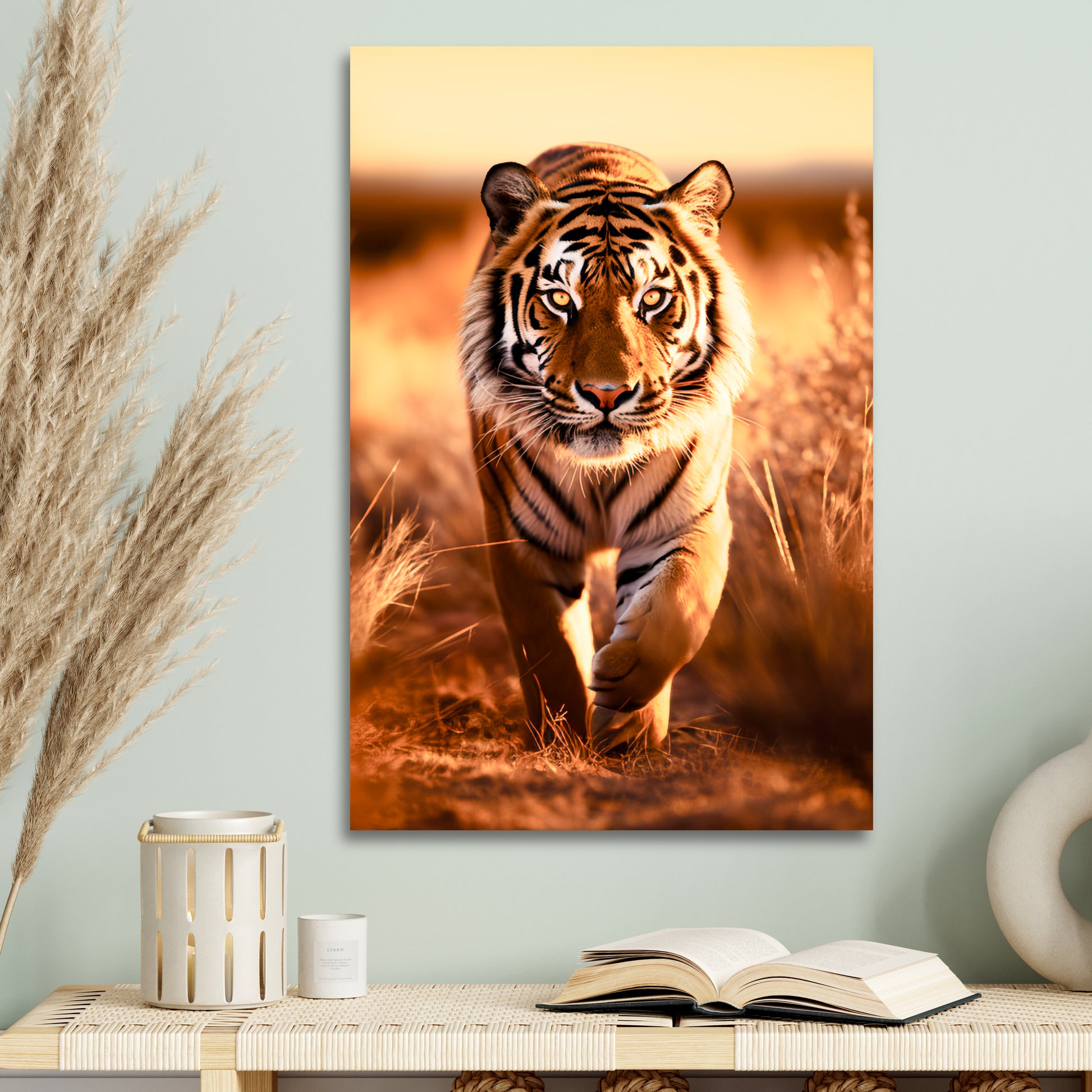beautiful tiger aesthetic wall decor painting