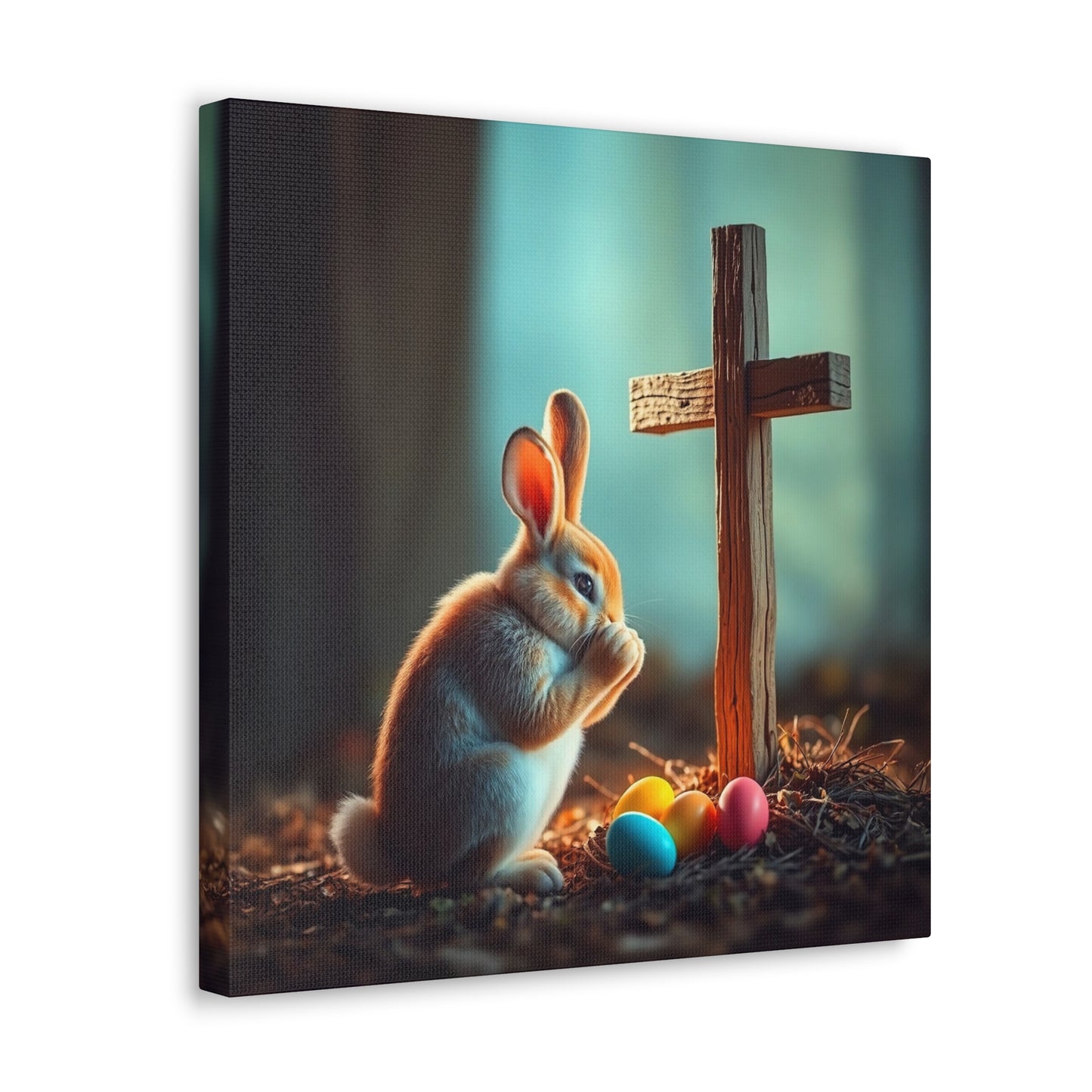 bible decoration Easter Bunny praying worshipping and cross