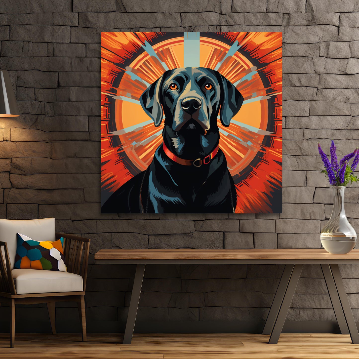 aesthetic Black Lab wall decor art decor, Black Lab art deco wall decor ideas