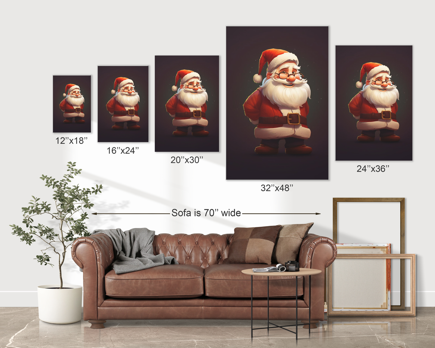 animated santa claus wall decor art