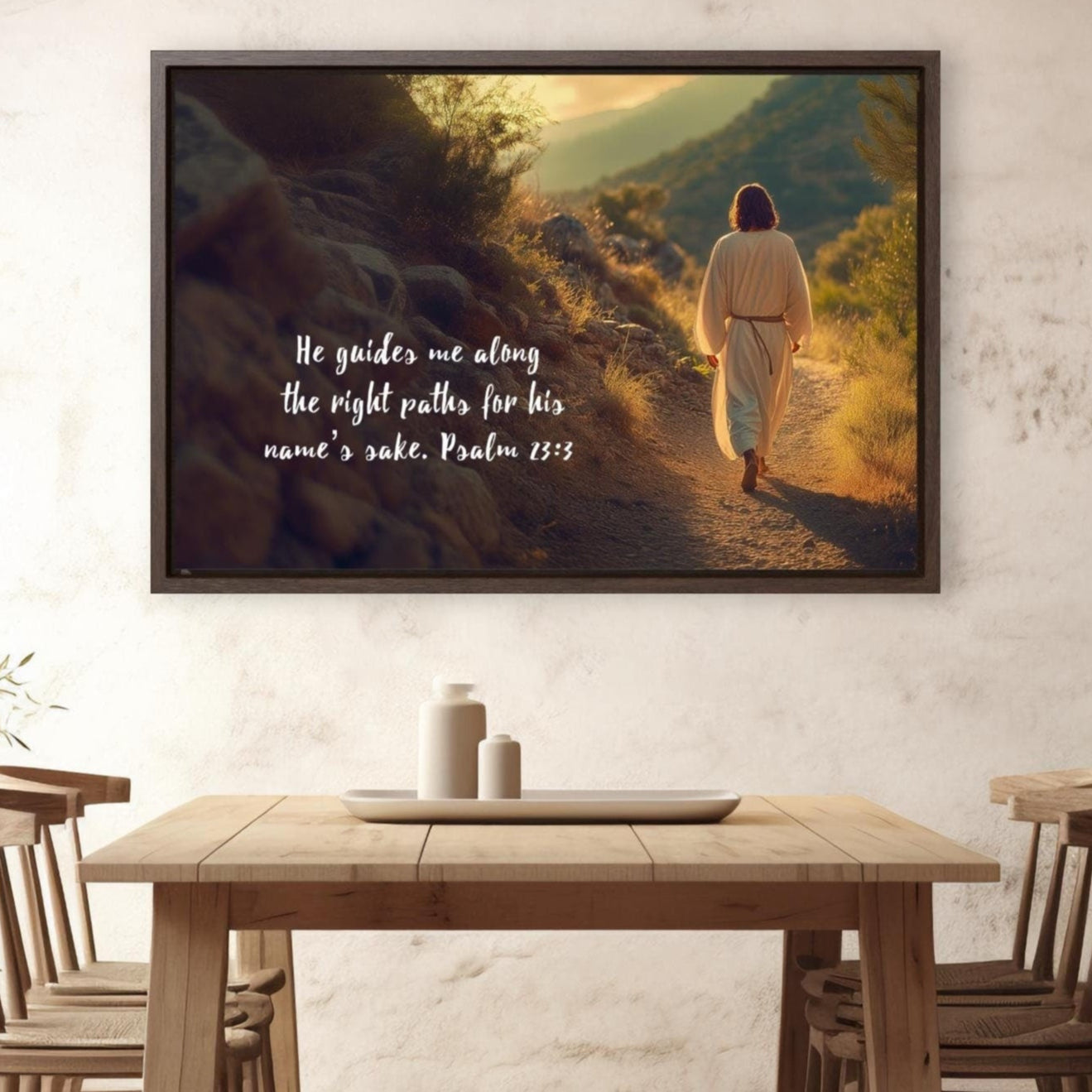 christian painting he guides me along the right paths for his name’s sake