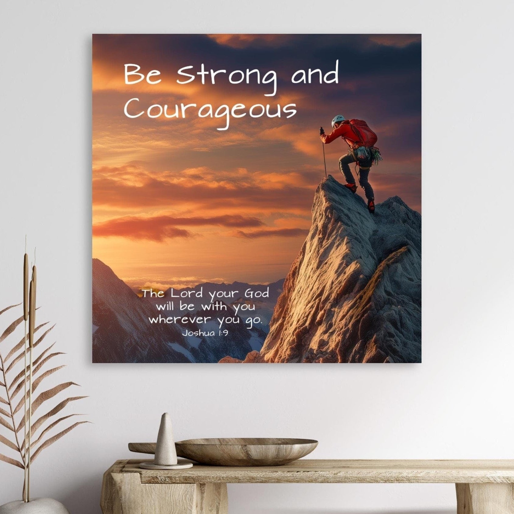 christian scripture verse wall art decor joshua 1:9