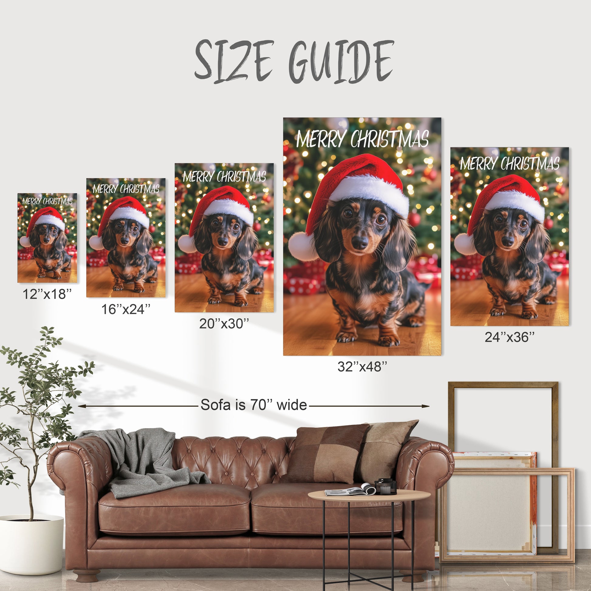 Merry Christmas Dachshunds with Santa hat decor ideas