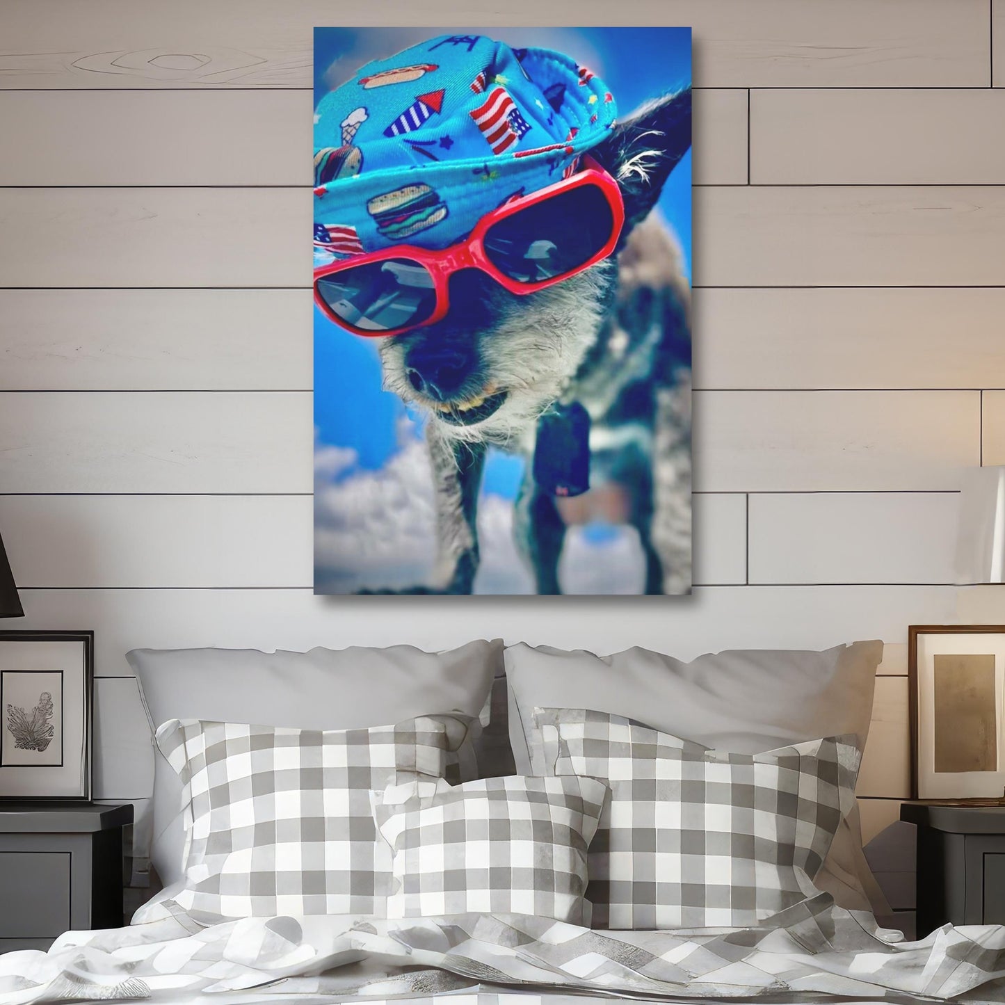 aesthetic dog wall decor photo art, aesthetic dog art picture decor