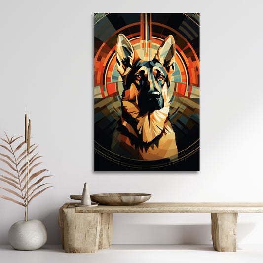 aesthetic German Shepherd wall decor art deco, aesthetic art deco German Shepherd art