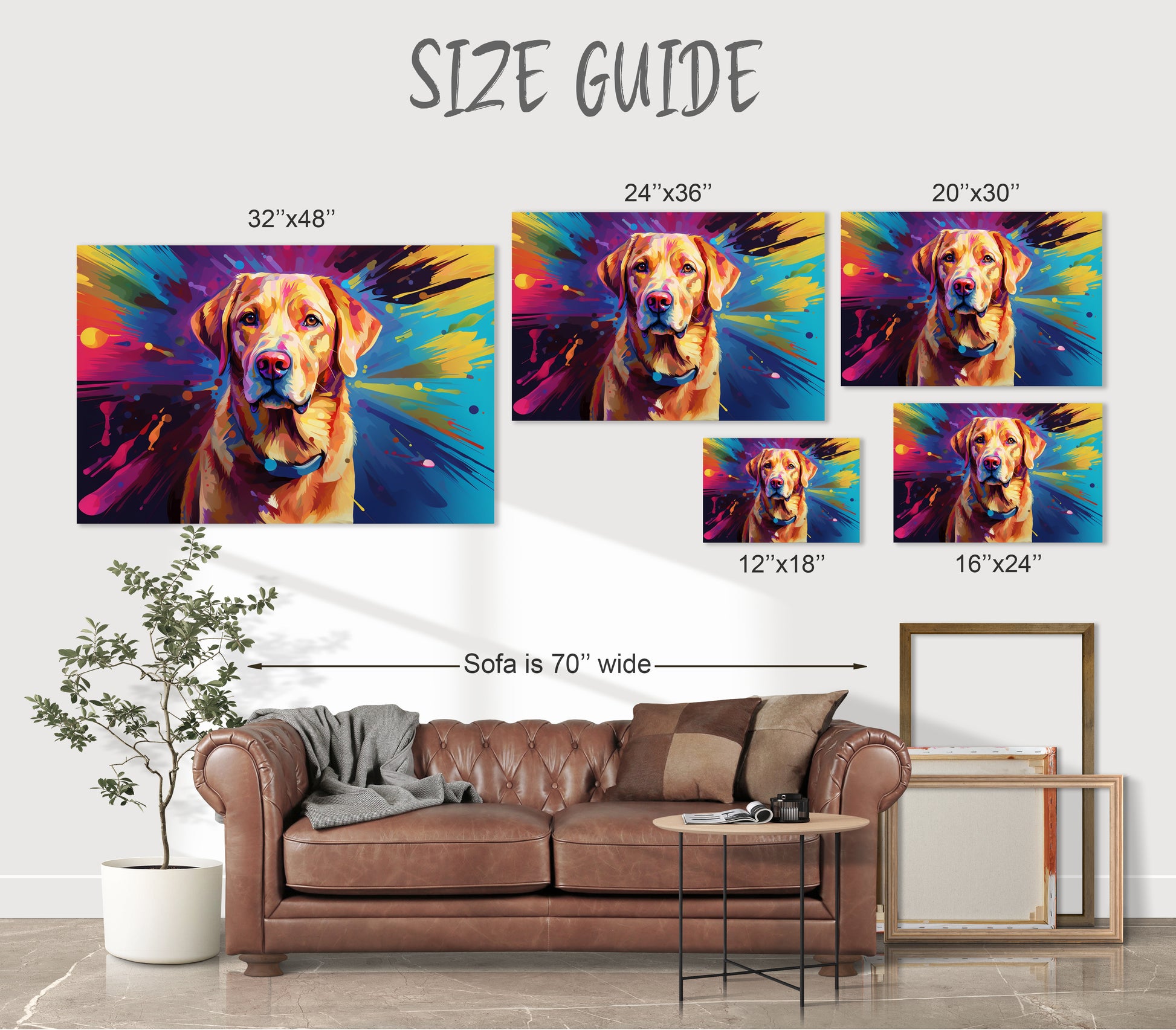 aesthetic modern art dog decor golden lab
