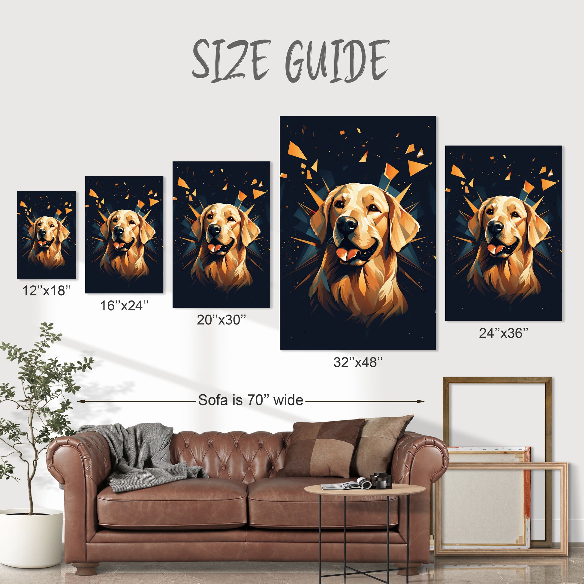 aesthetic art deco dog decor golden retriever