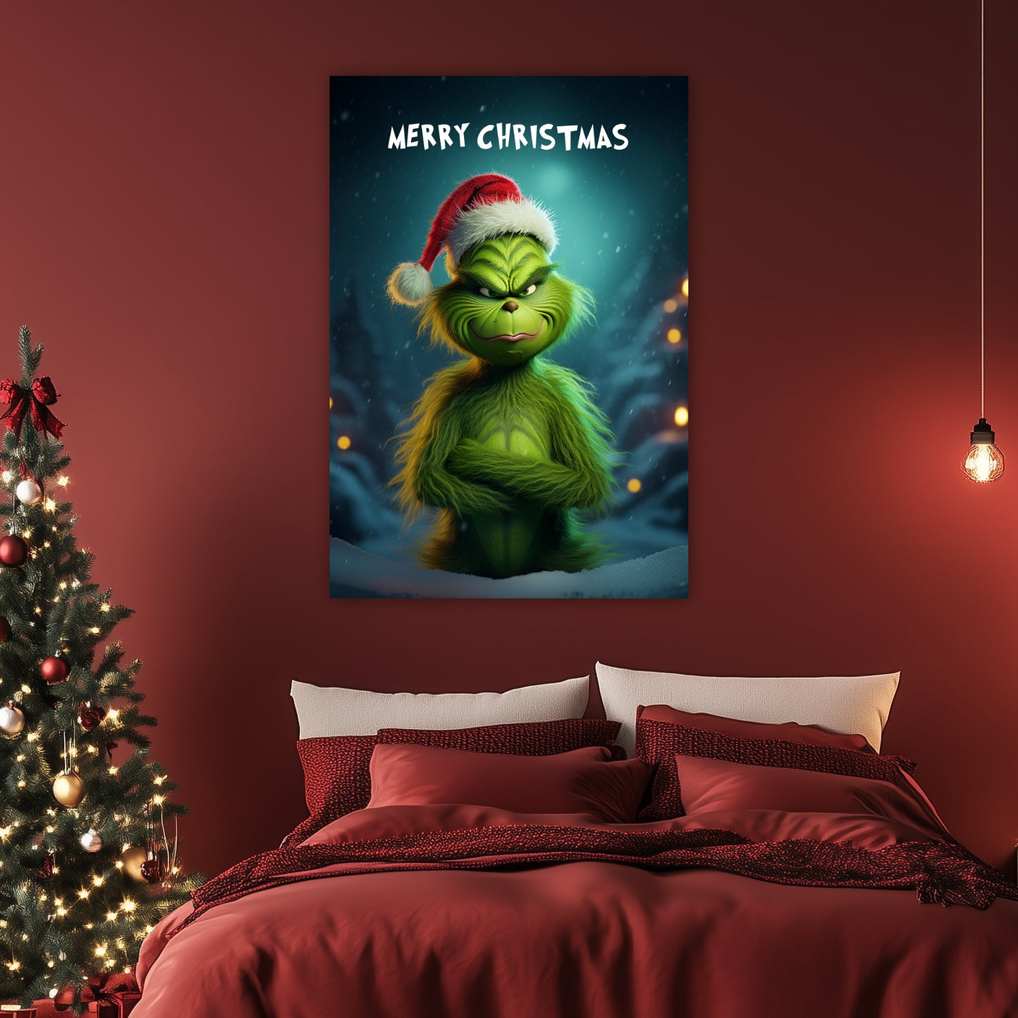 Grinch Christmas wall decor art prints