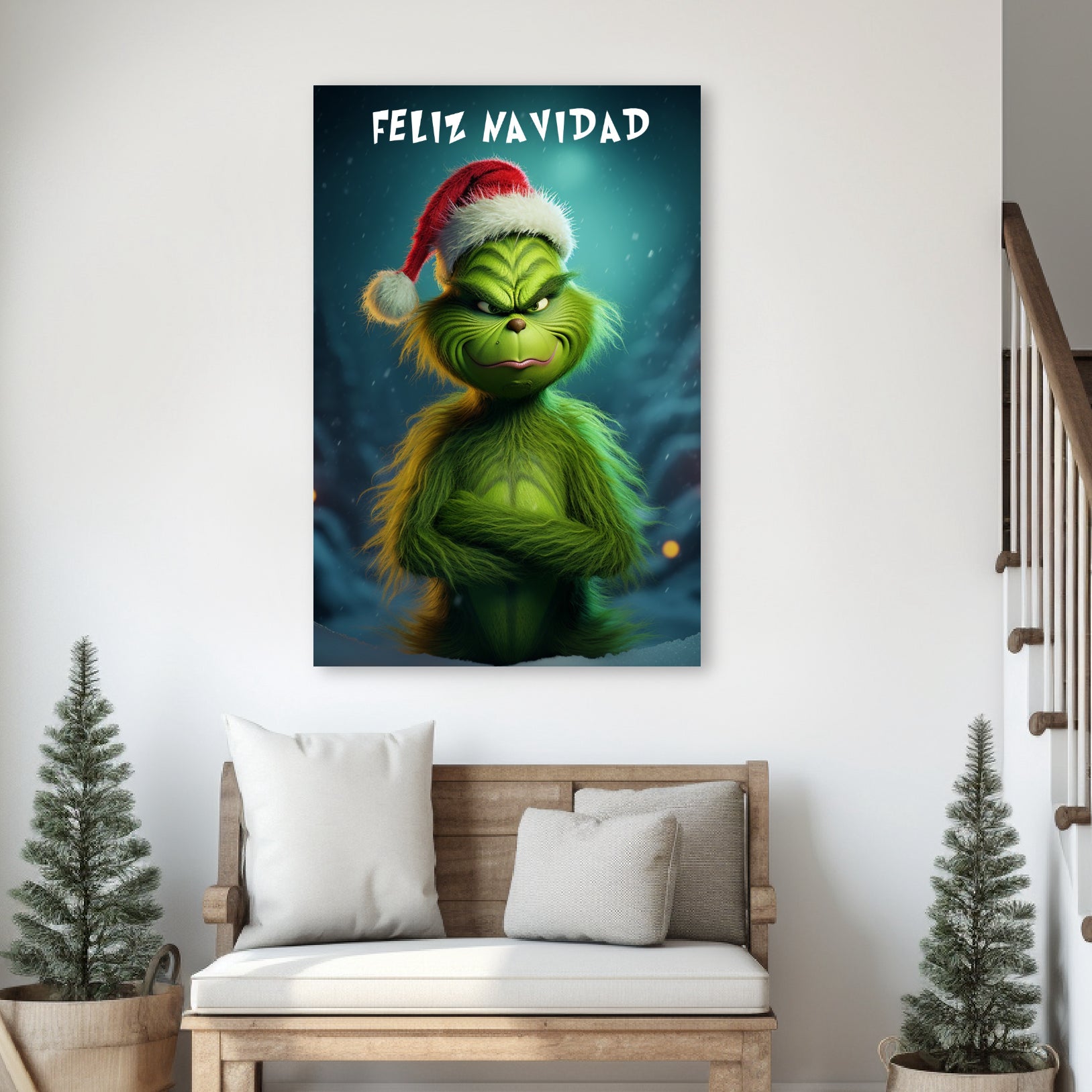 Feliz Navidad Grinch dr. seuss canvas print gallery wrap