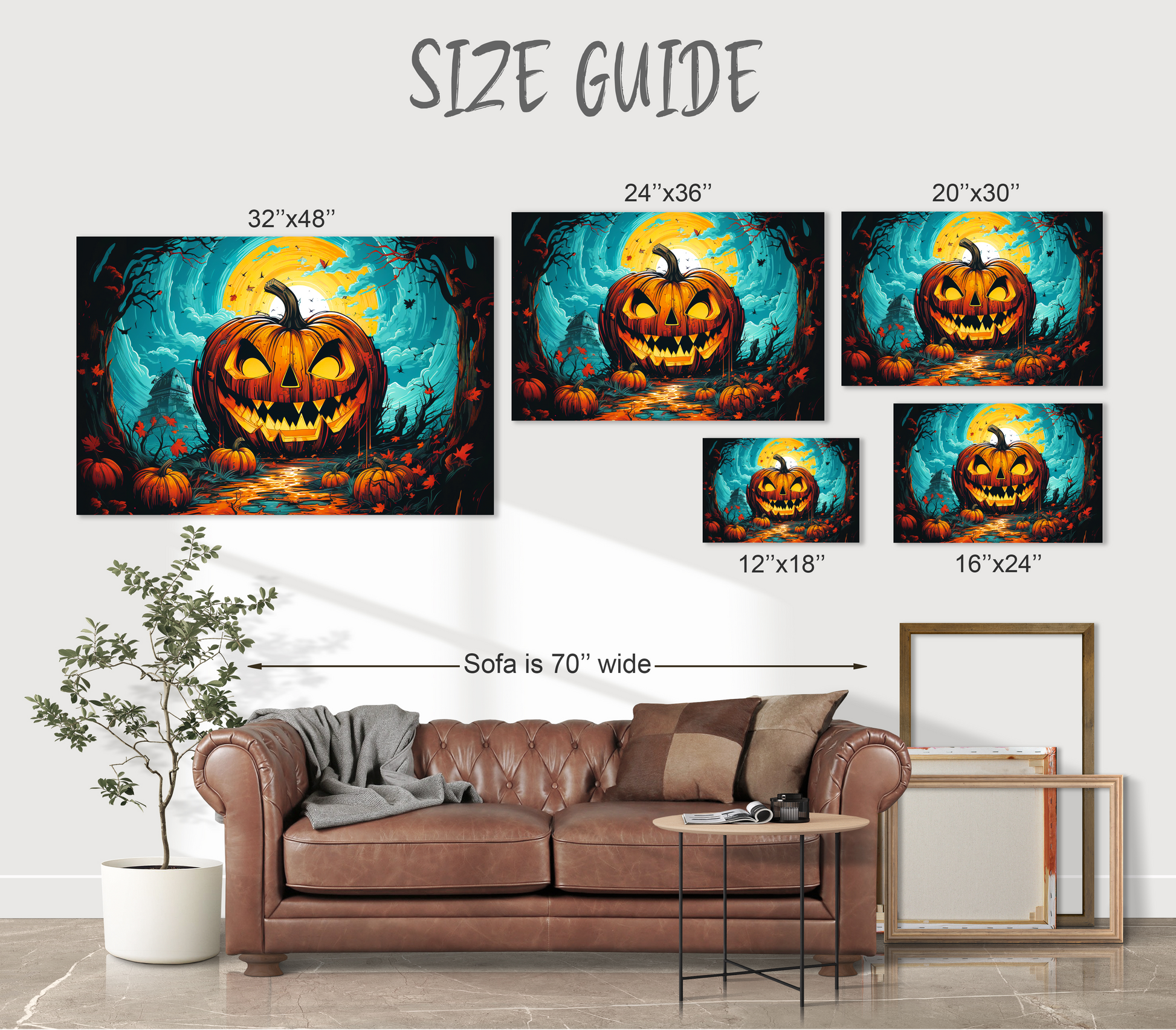 Halloween pop art style pumpkin wall art