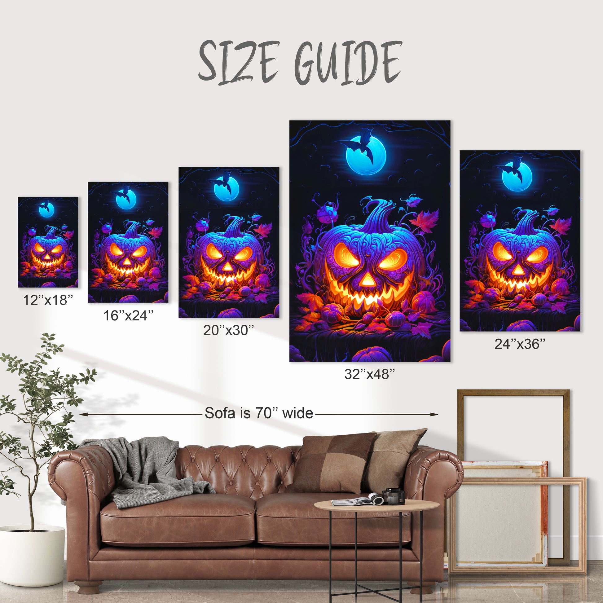 Halloween jack-o-lantern pumpkin wall art