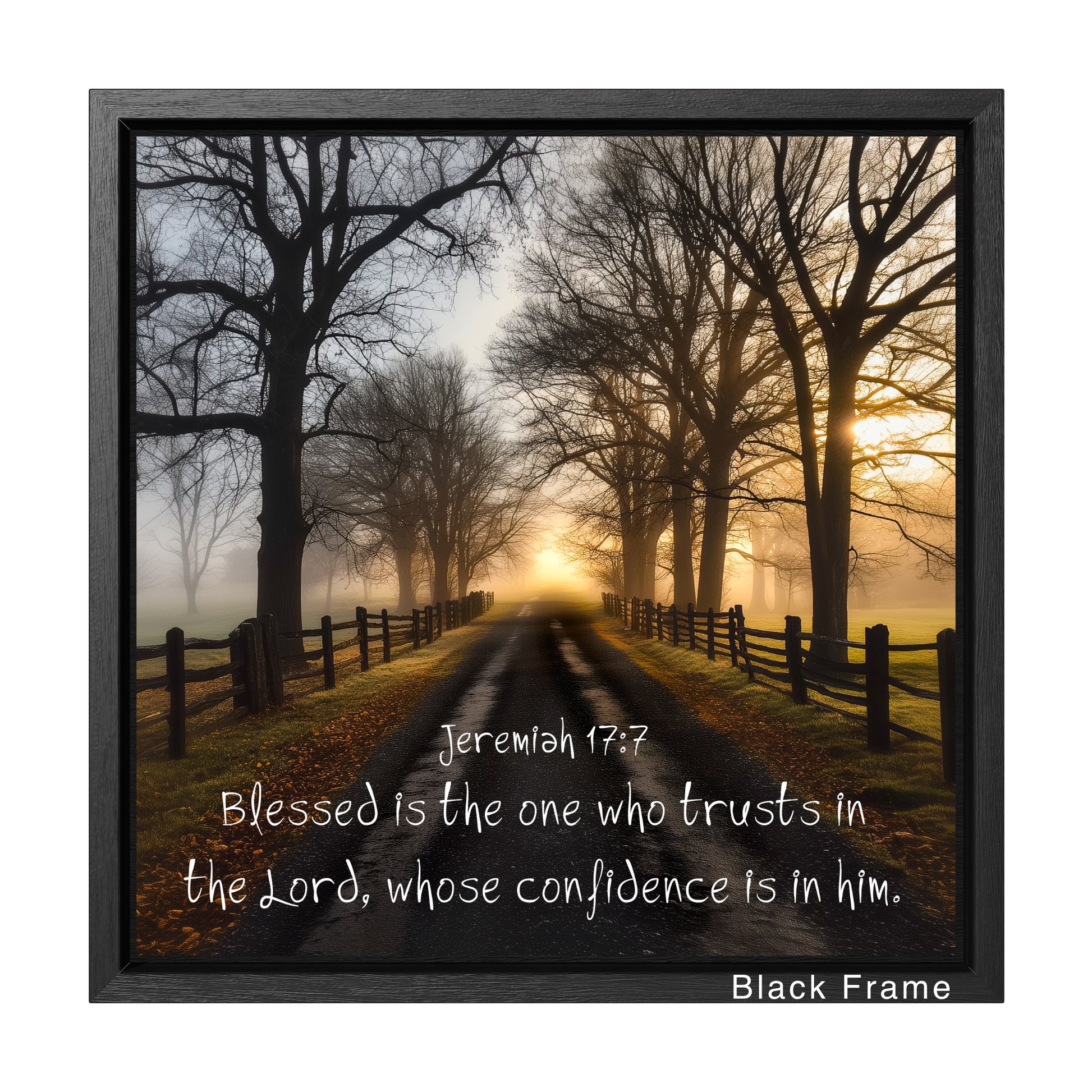 Christian bible verse brown walnut frame artwork indoor