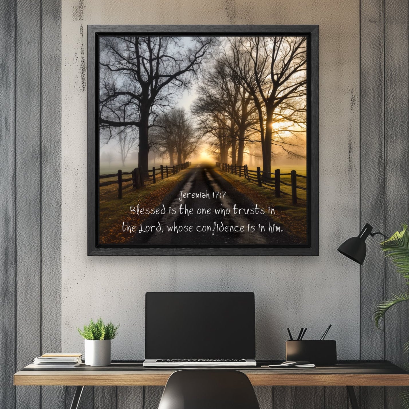 jeremiah 17:7 aesthetic Christian wall art decor stretched canvas print gallery wrap