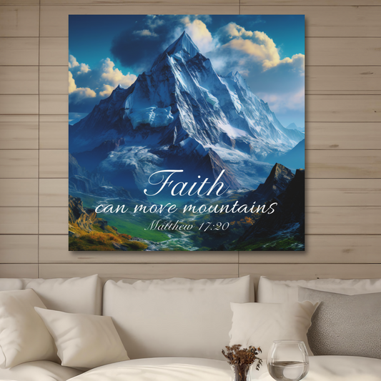 matthew 17:20 canvas print, faith can move mountains canvas art