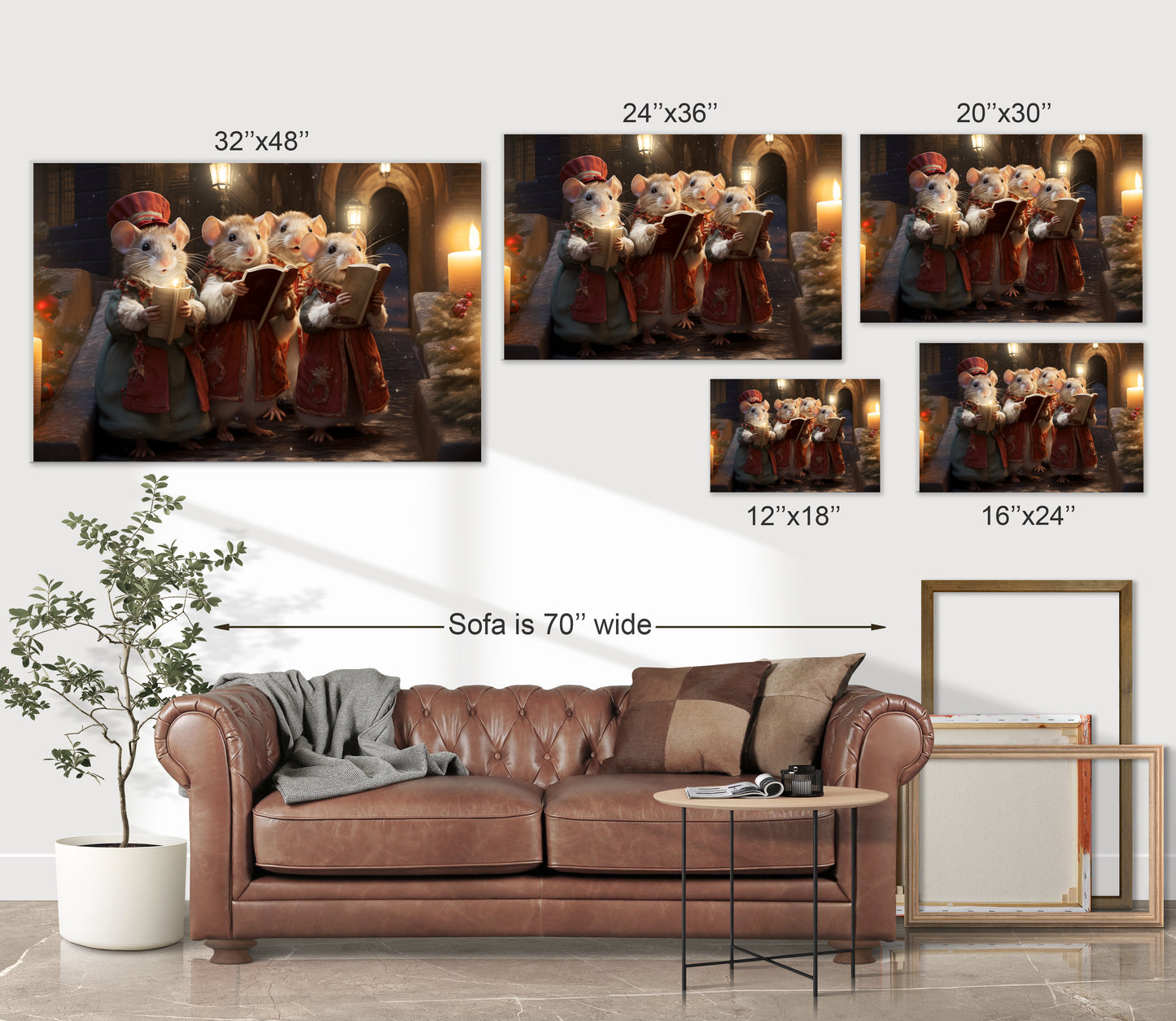 Christmas mouse carolers wall decor