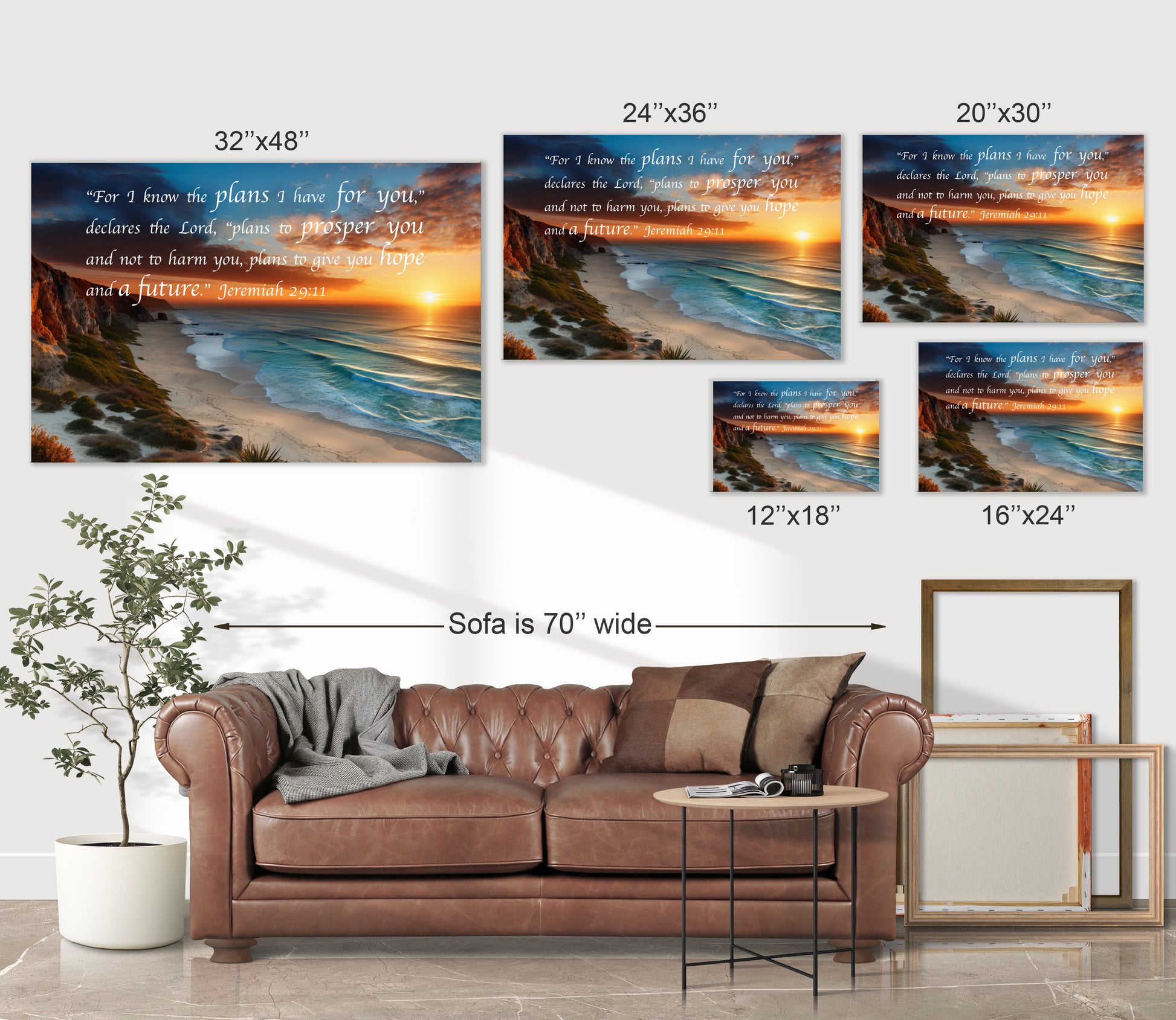 bible canvas art, Jeremiah 29:11 painting decor