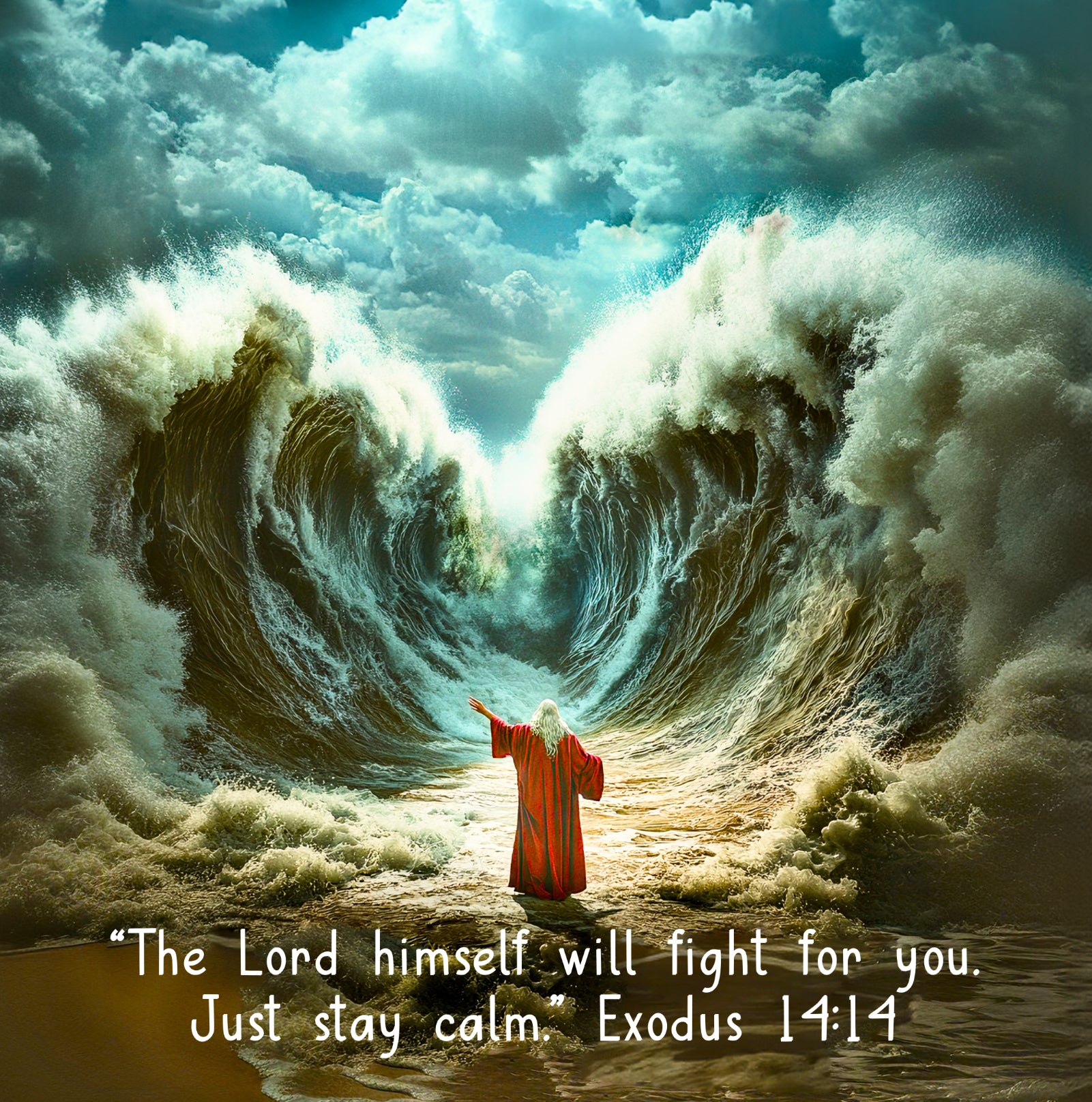unique gift idea for Christian stretched canvas print gallery wrap exodus 14:14