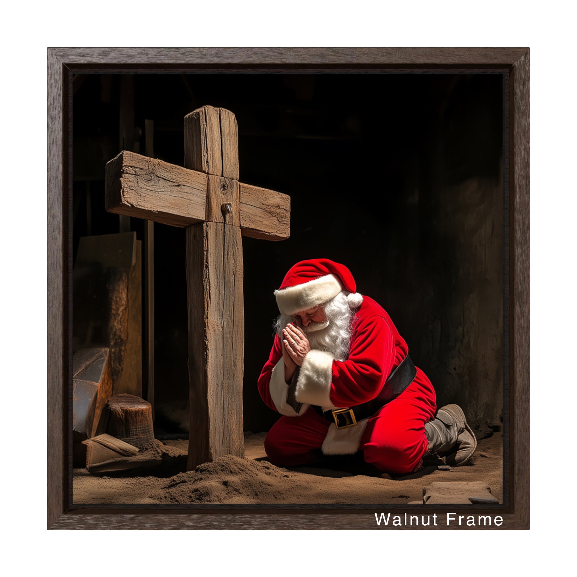 santa claus prostrate cross large poster