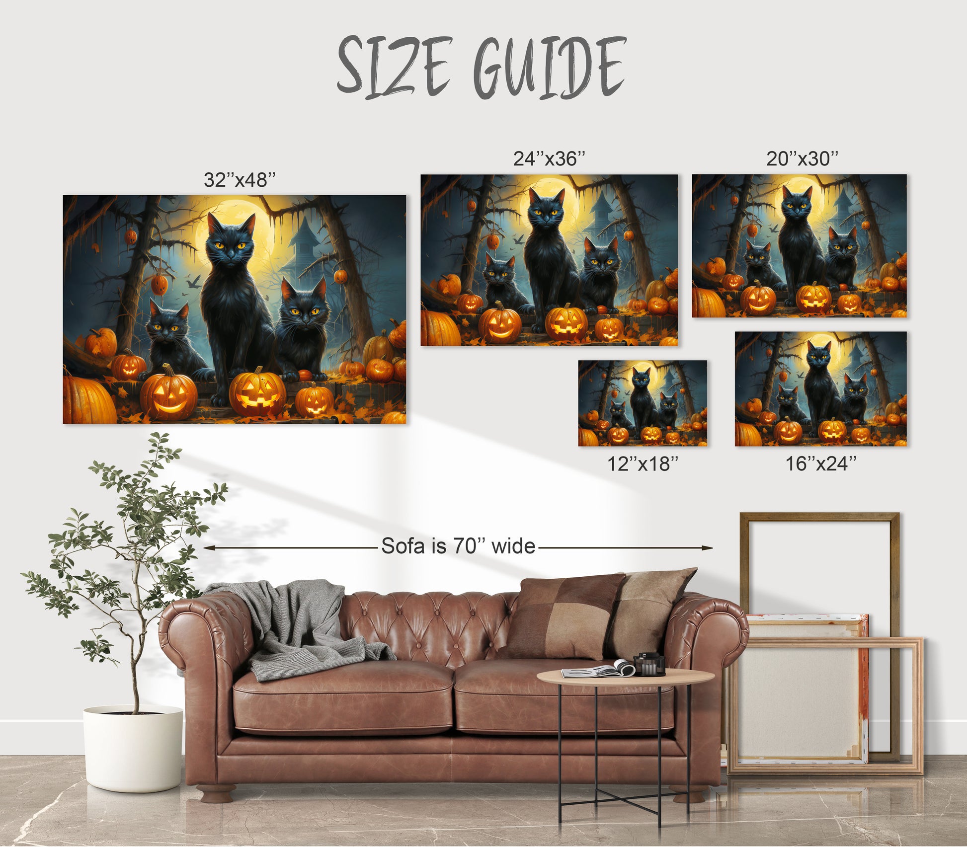 Halloween cute black cat Jack-o-Lanterns decorations