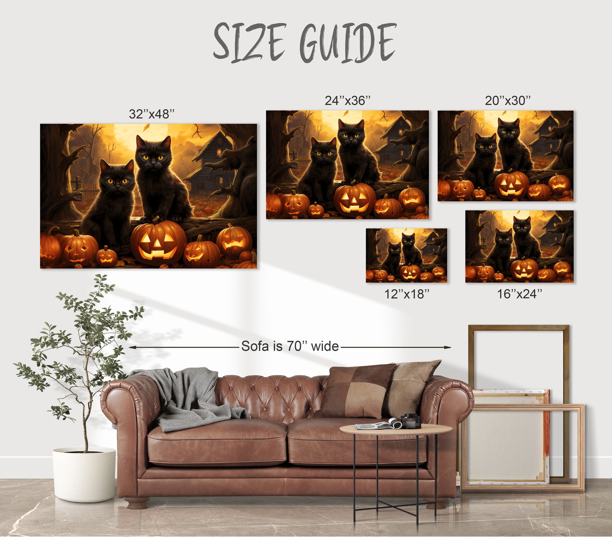 black cat pumpkin wall art Halloween
