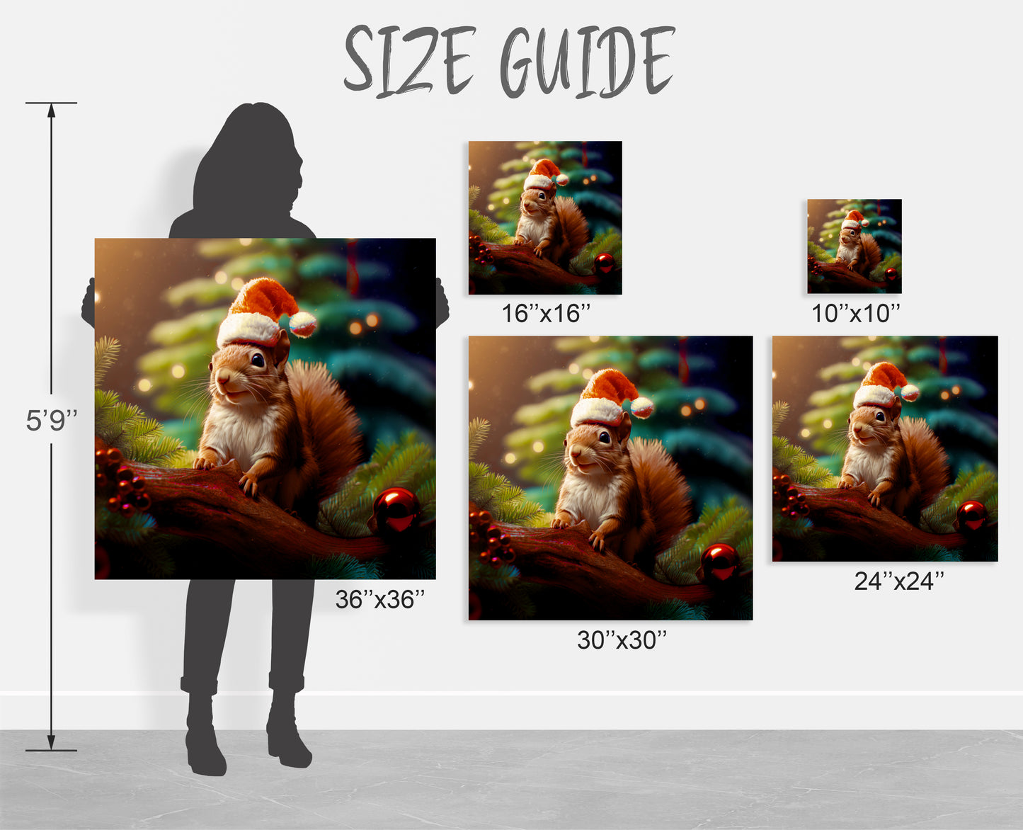 Christmas Squirrels wall decor