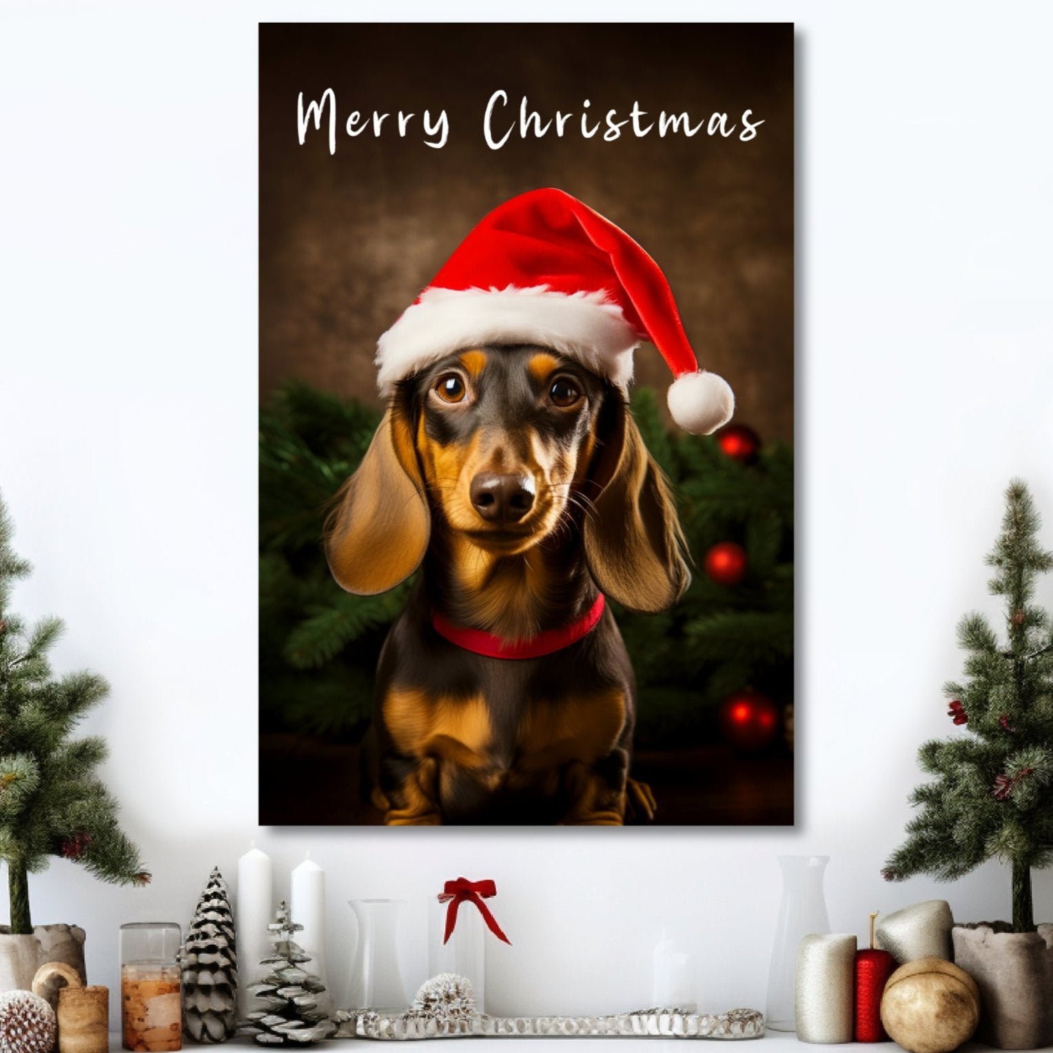 Christmas Dachshund canvas print