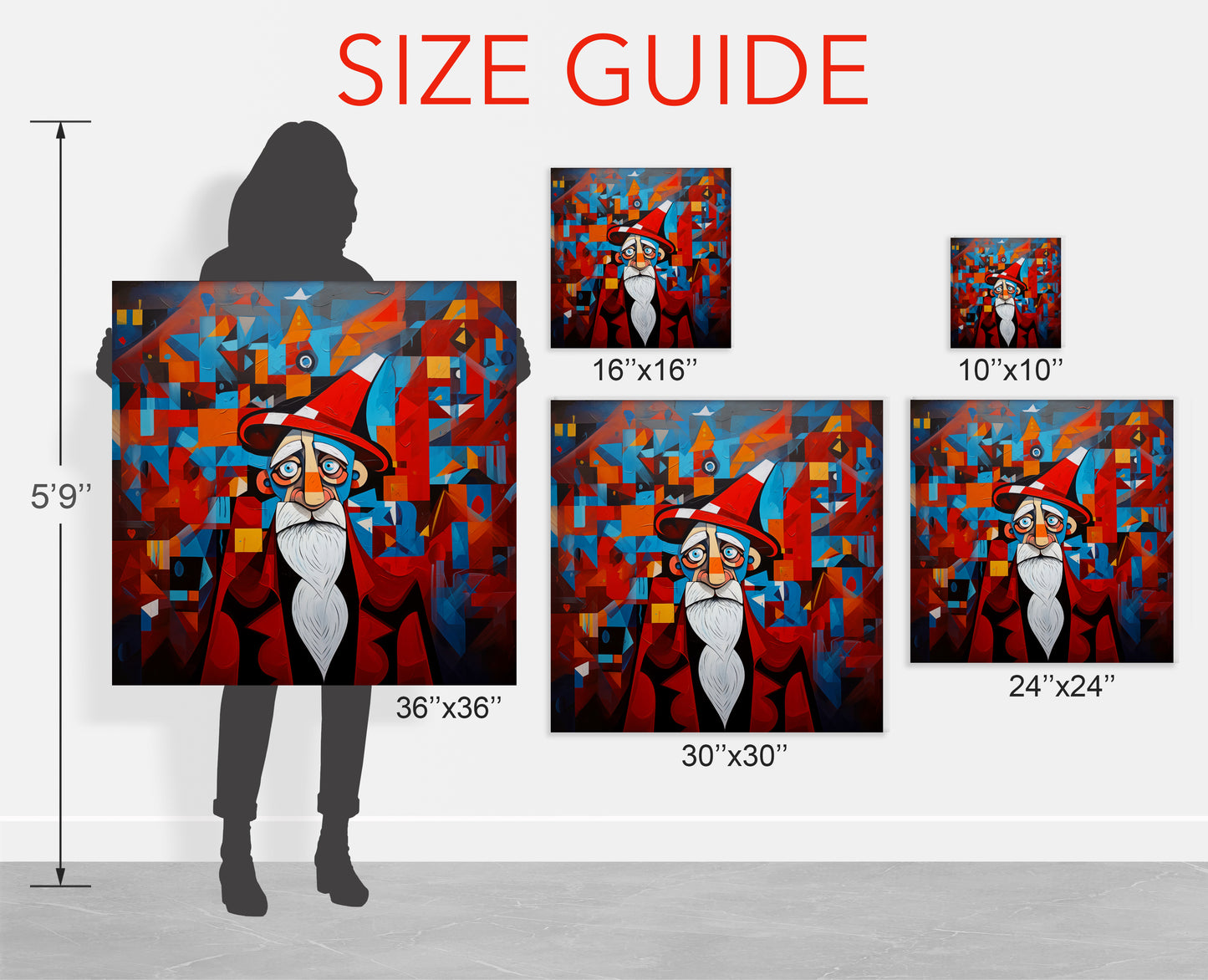 Christmas wall art Santa Claus Picasso style