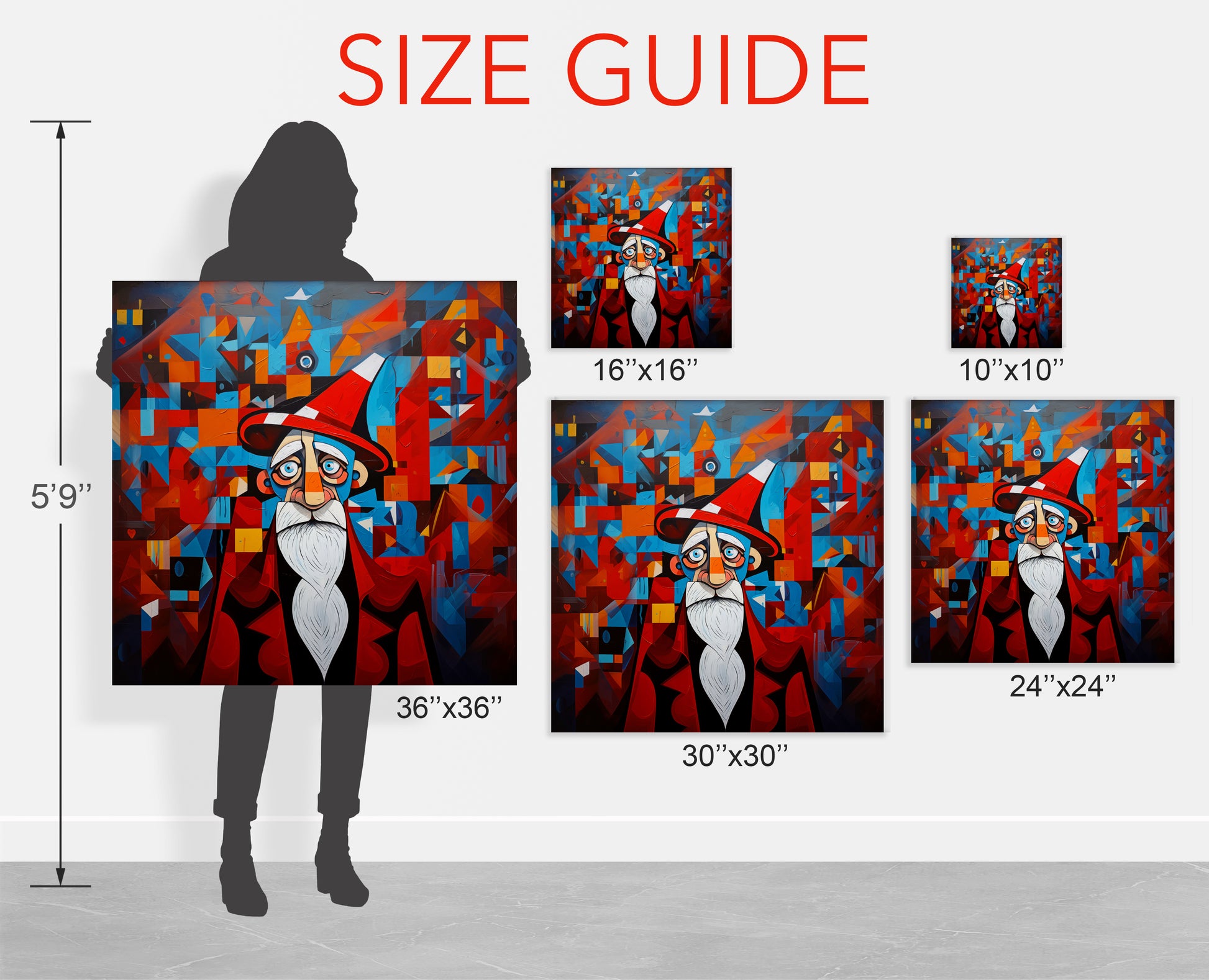 Christmas wall art Santa Claus Picasso style