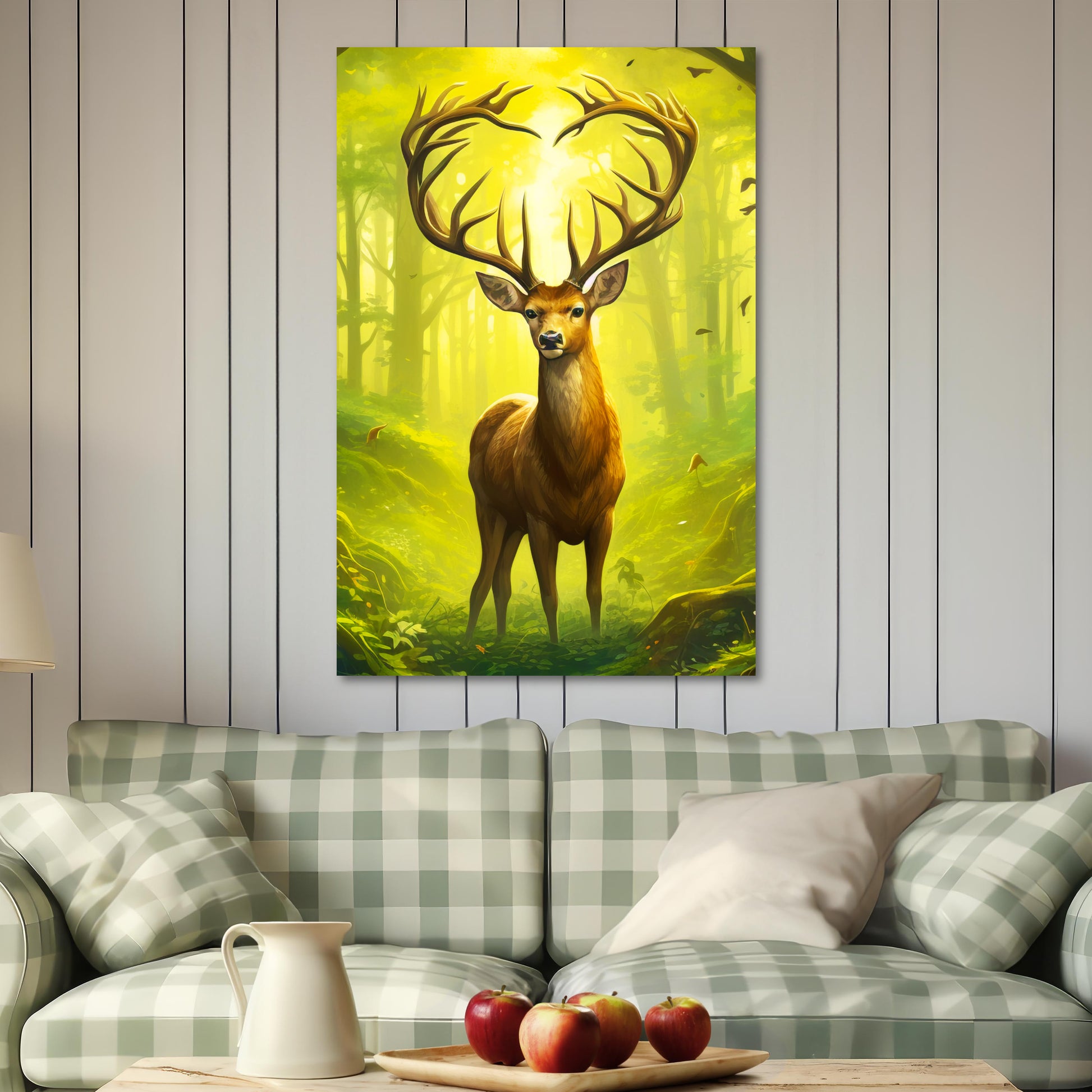 aesthetic deer art painting, aesthetic deer wall decor