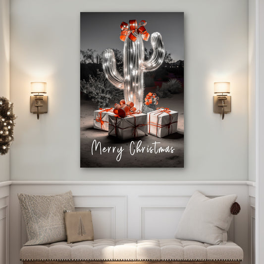 Cactus Christmas Tree Merry Christmas canvas print