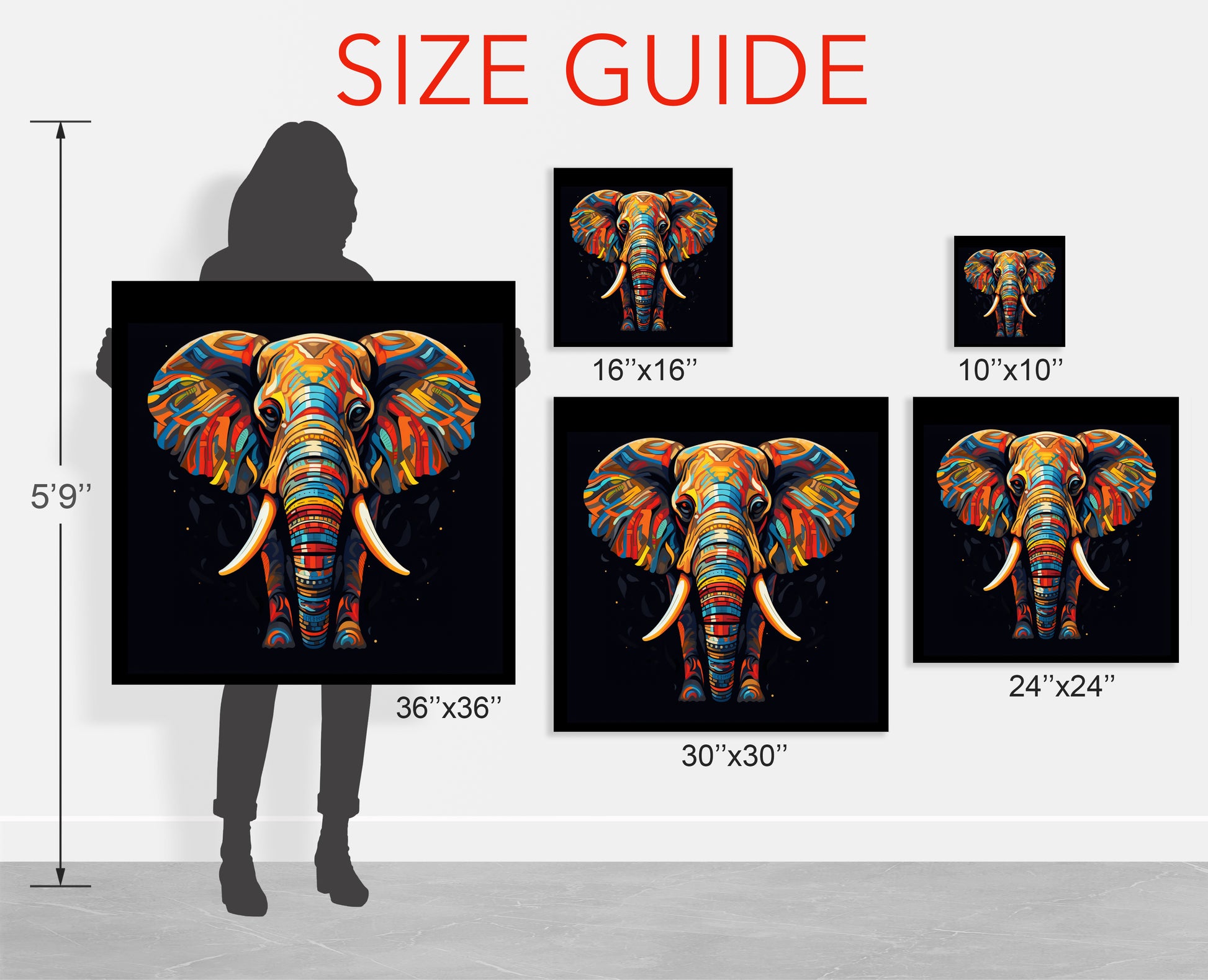 art deco elephant wall art