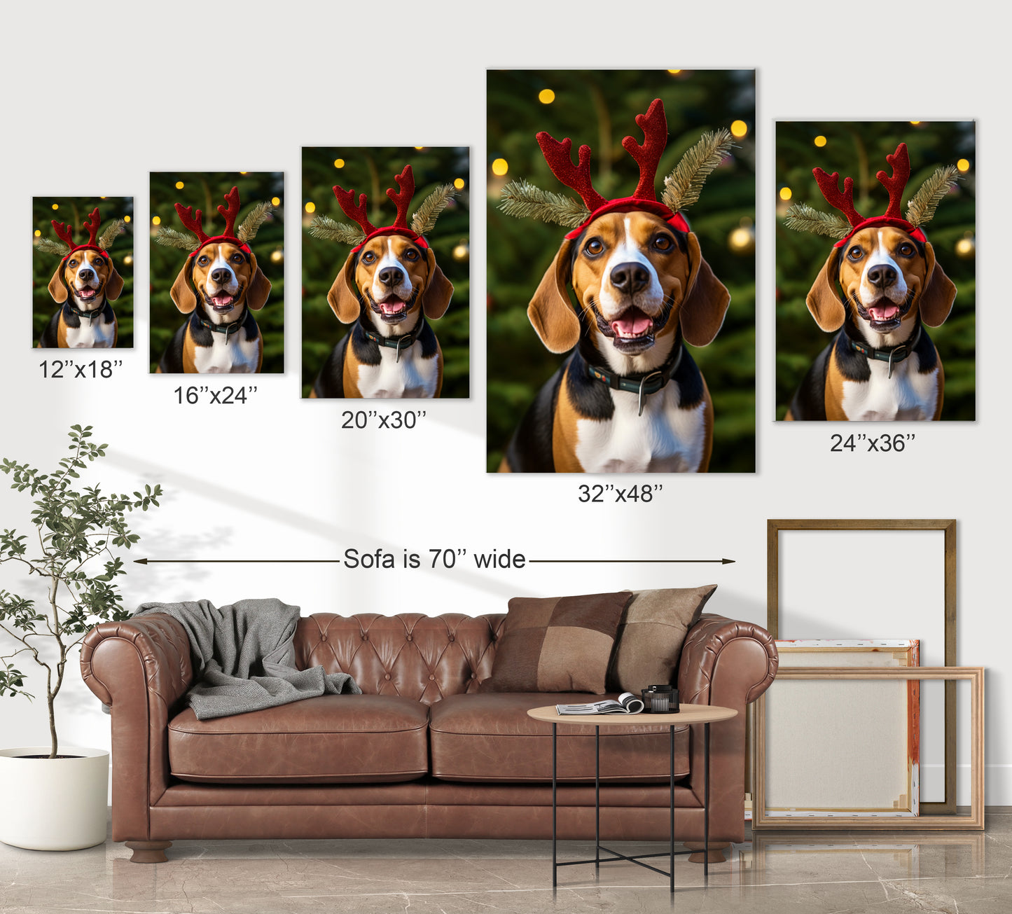 Christmas Beagles canvas prints