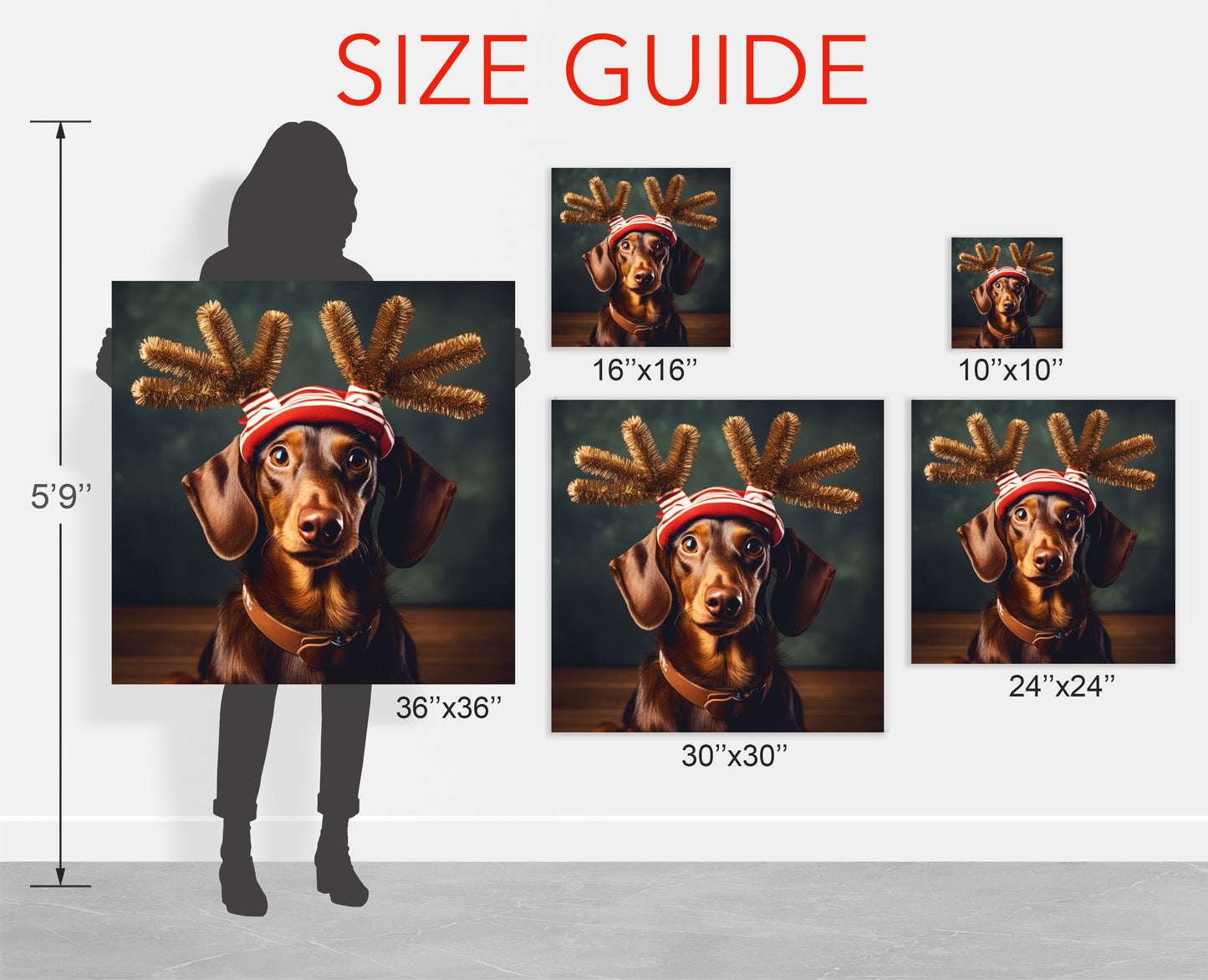 Christmas Dachshund wall decor,