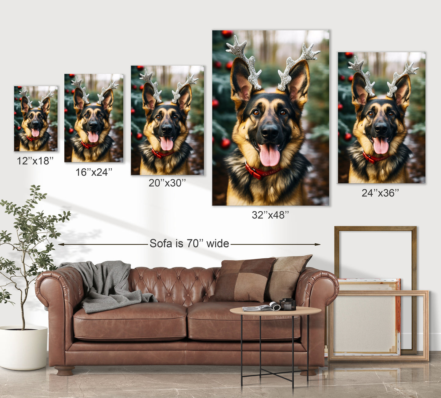 Christmas German Shepherd wall decor