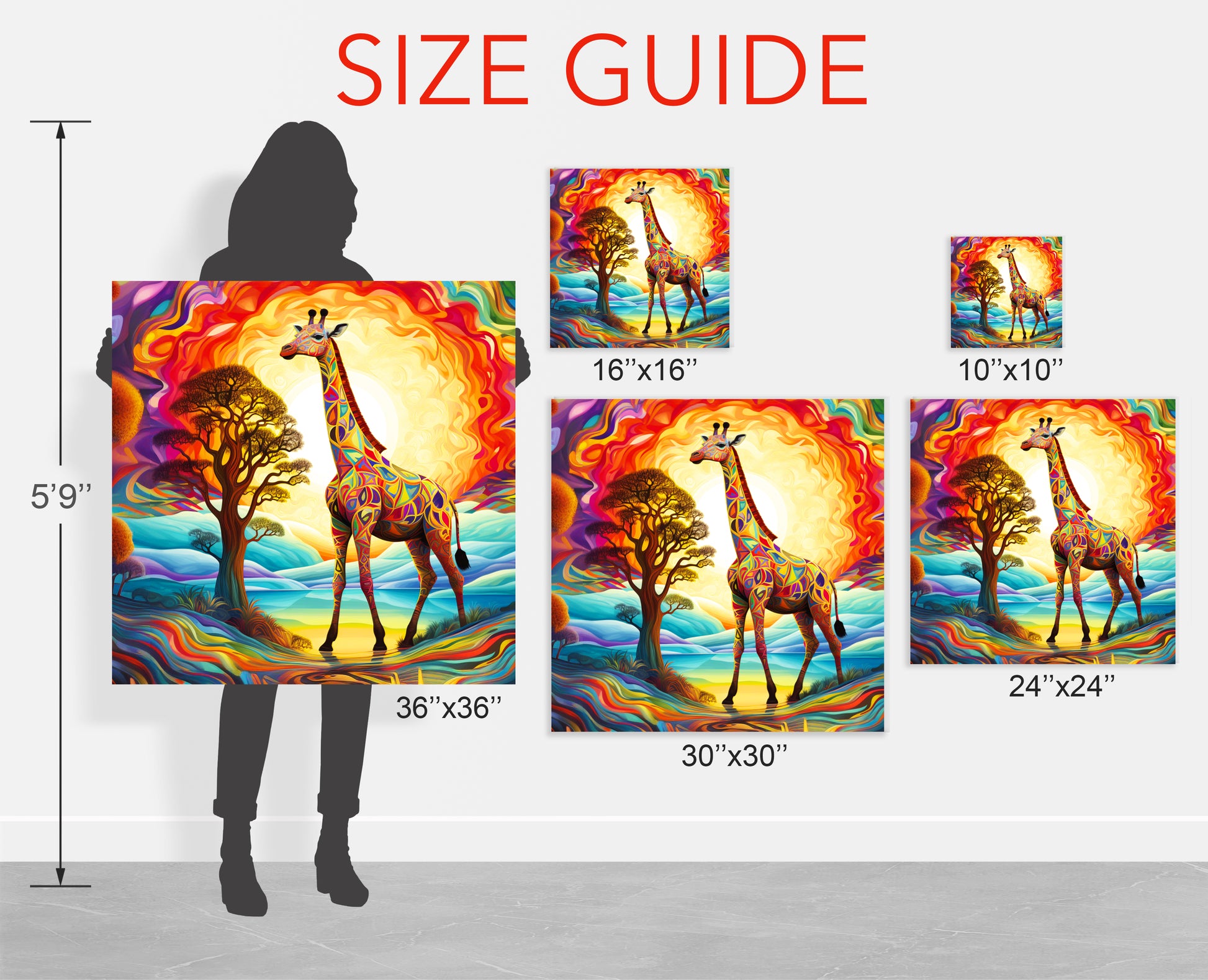 aesthetic giraffe wall art