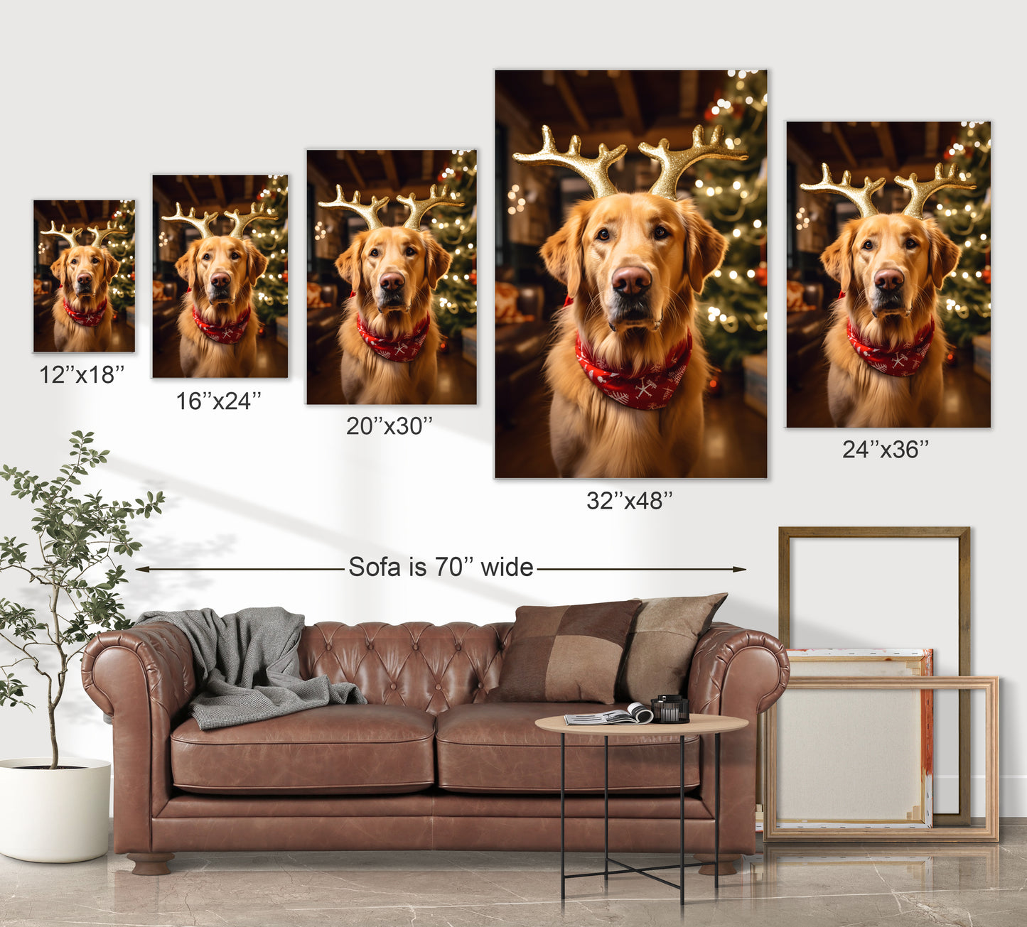 Christmas Golden Retriever wall decor