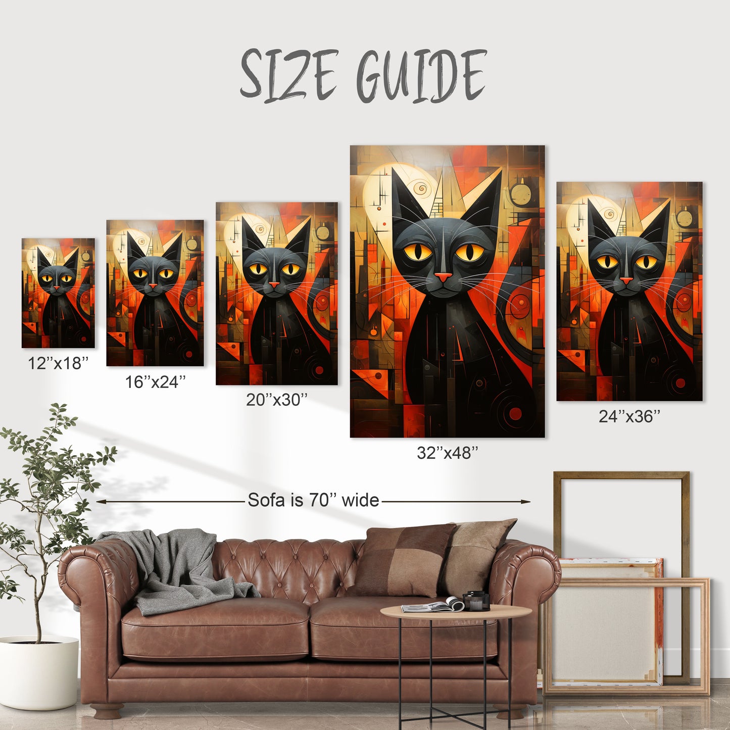 black cat Picasso wall art Halloween