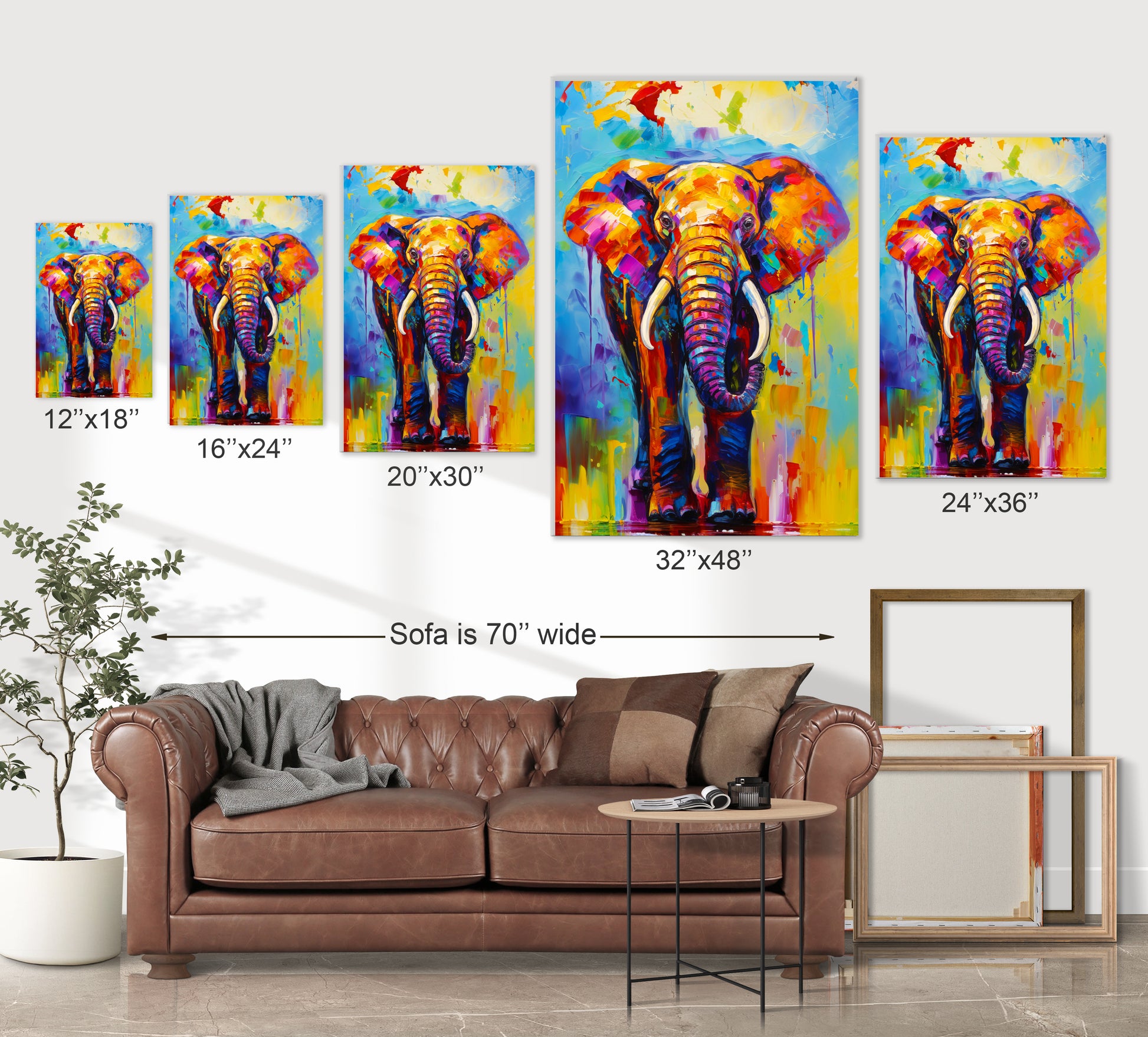 modern art elephant wall art