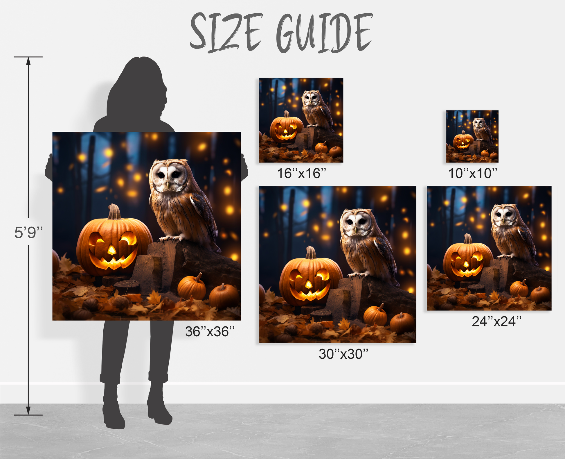 Halloween fall owl wall art