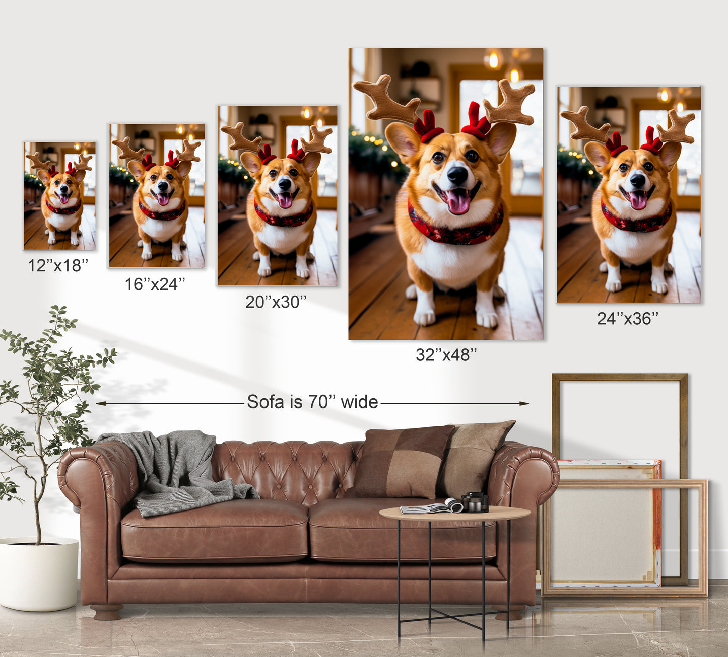 Christmas Corgi wall decor