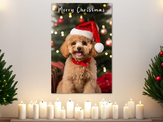 Poodle Christmas wall art ideas