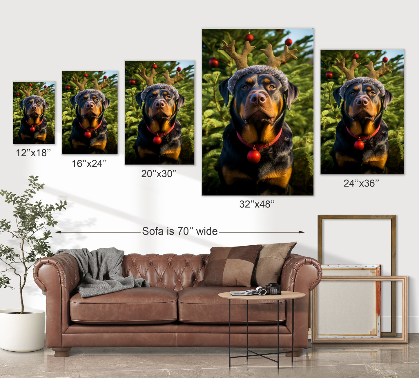 Christmas Rottweilers wall decor