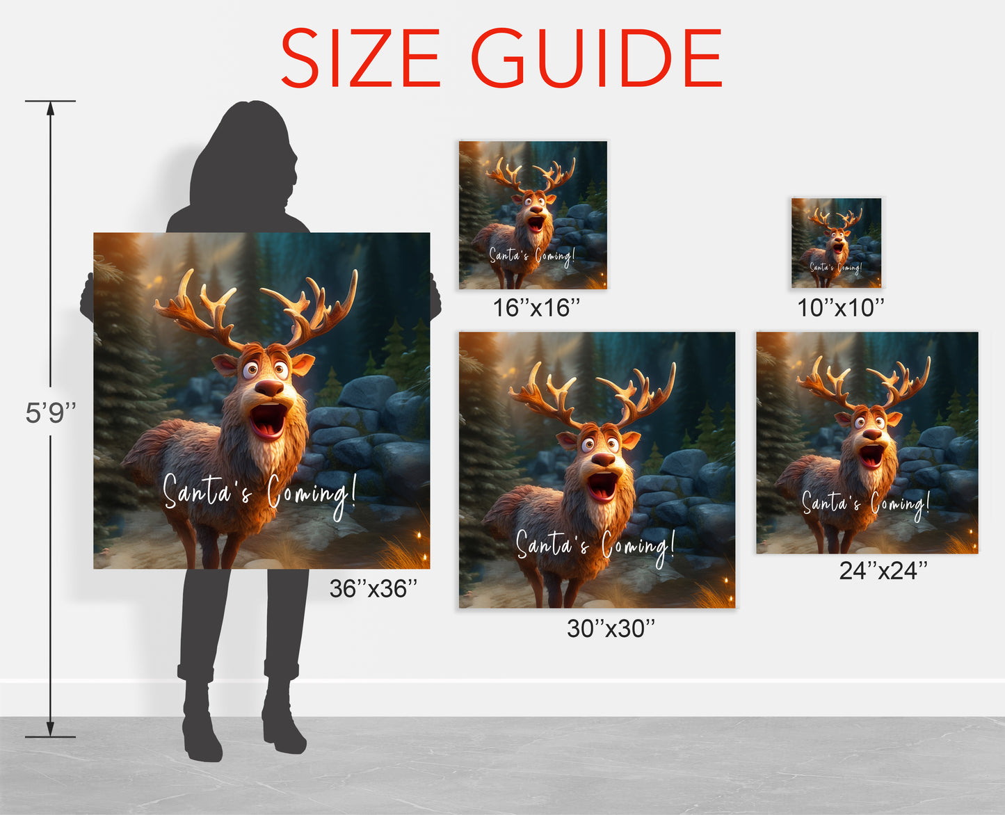 Christmas reindeer art prints
