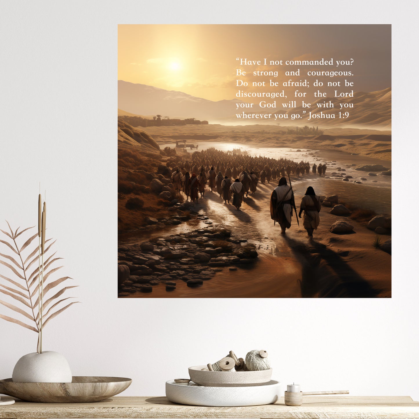 Scripture wall decor, Joshua 1:9 canvas print