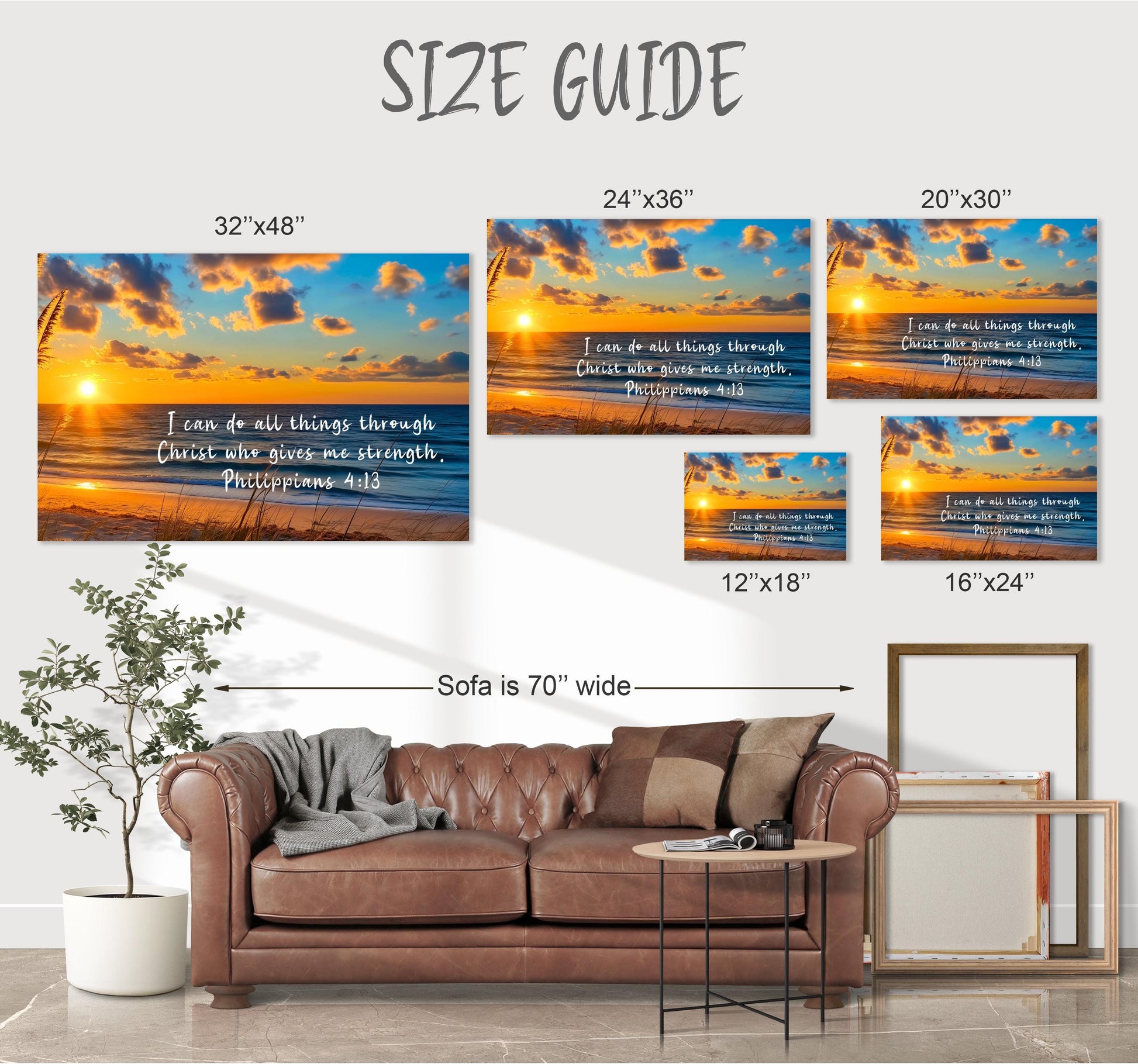 unique gift idea for Christian philippians 4:13 wall art