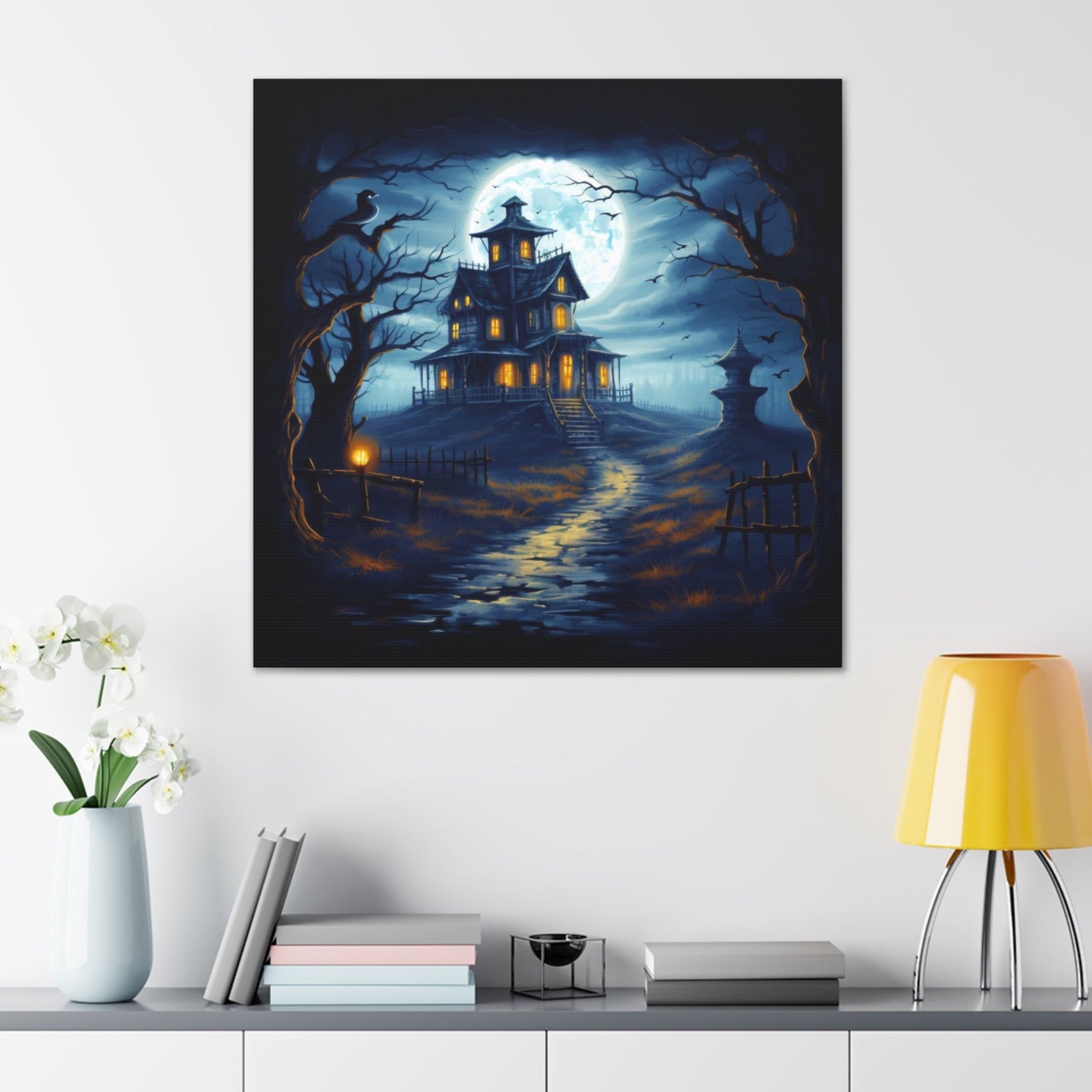 Halloween haunted mansion art print