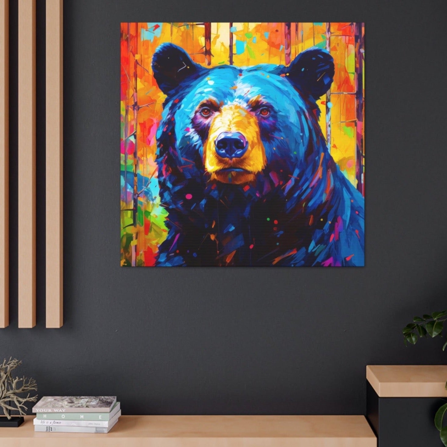 wildlife art prints, wall art of black bear