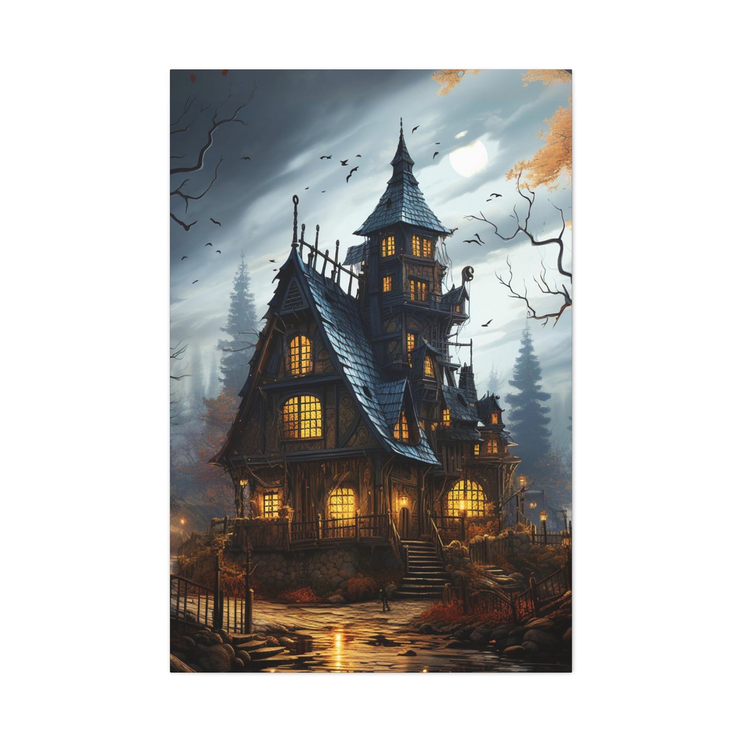 haunted house Halloween art