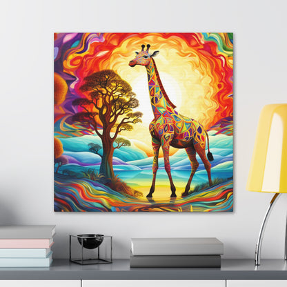 art deco wall art of giraffe