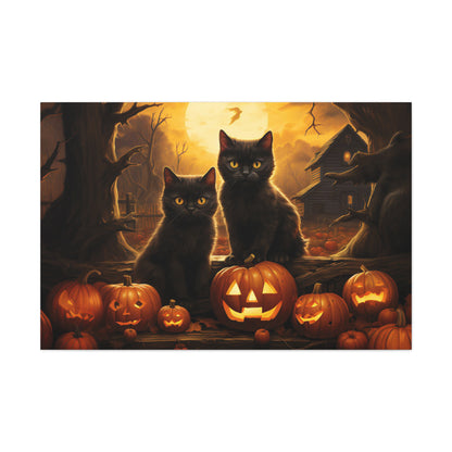 black cats Halloween wall art